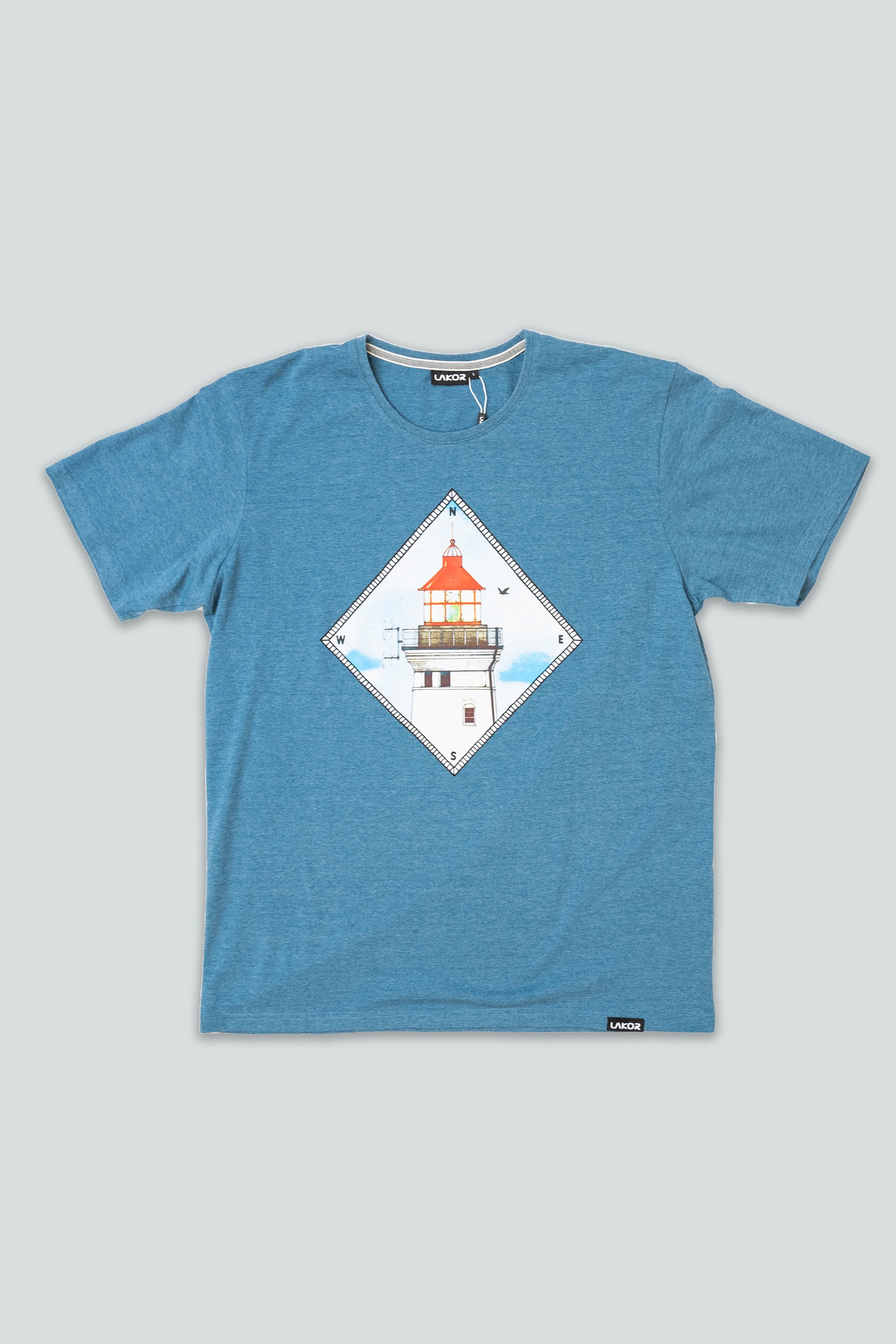 White Sands Lighthouse T-shirt (Medium Blue)