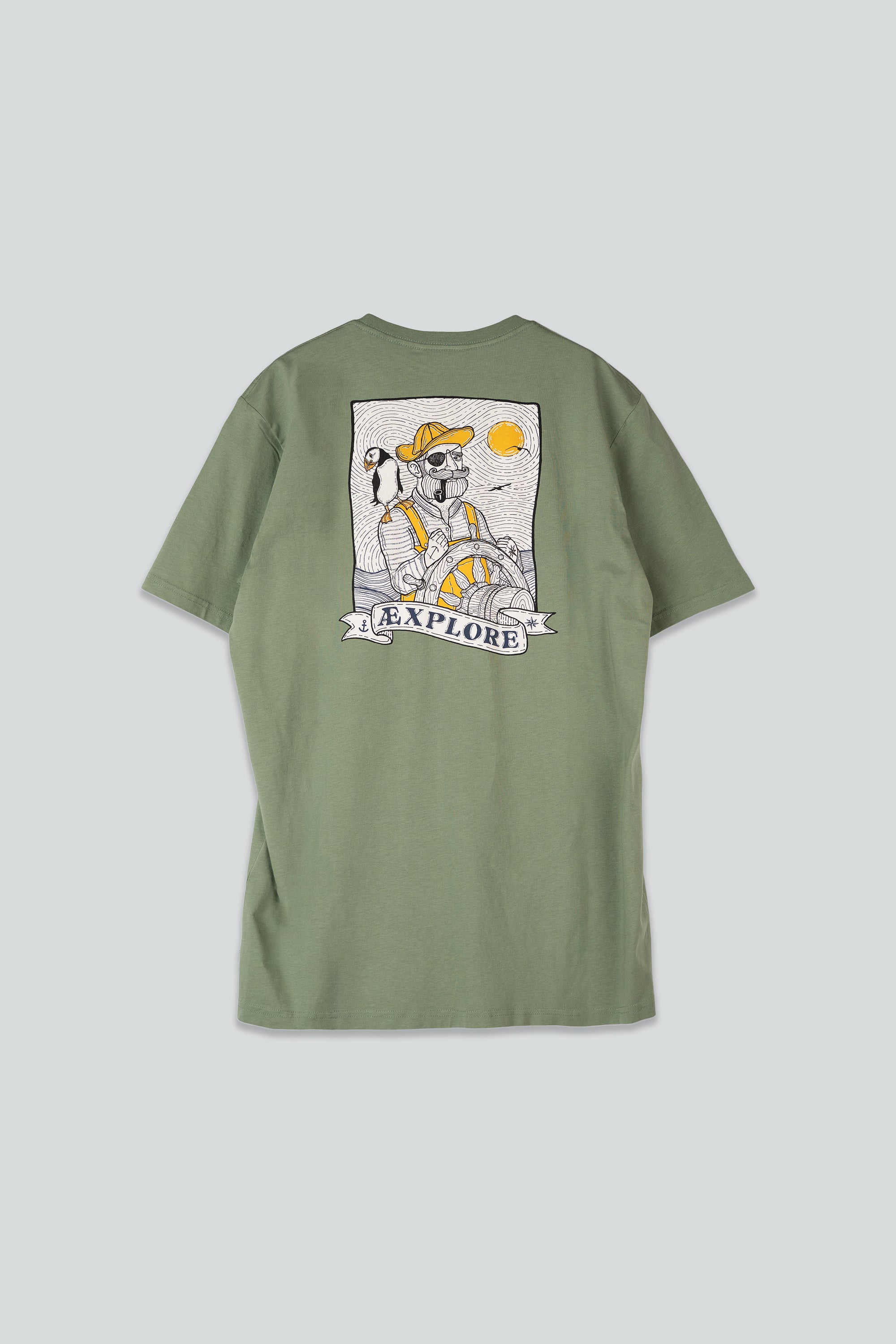 Sea Parrot & Shipster Back T-shirt - Sea Spray