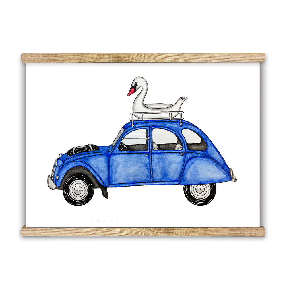 Swan On Wheels Plakat