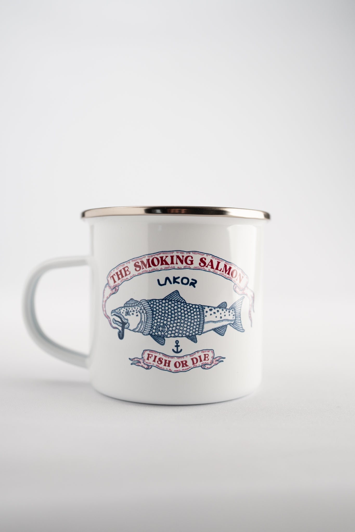 The Smoking Salmon Emaljekrus