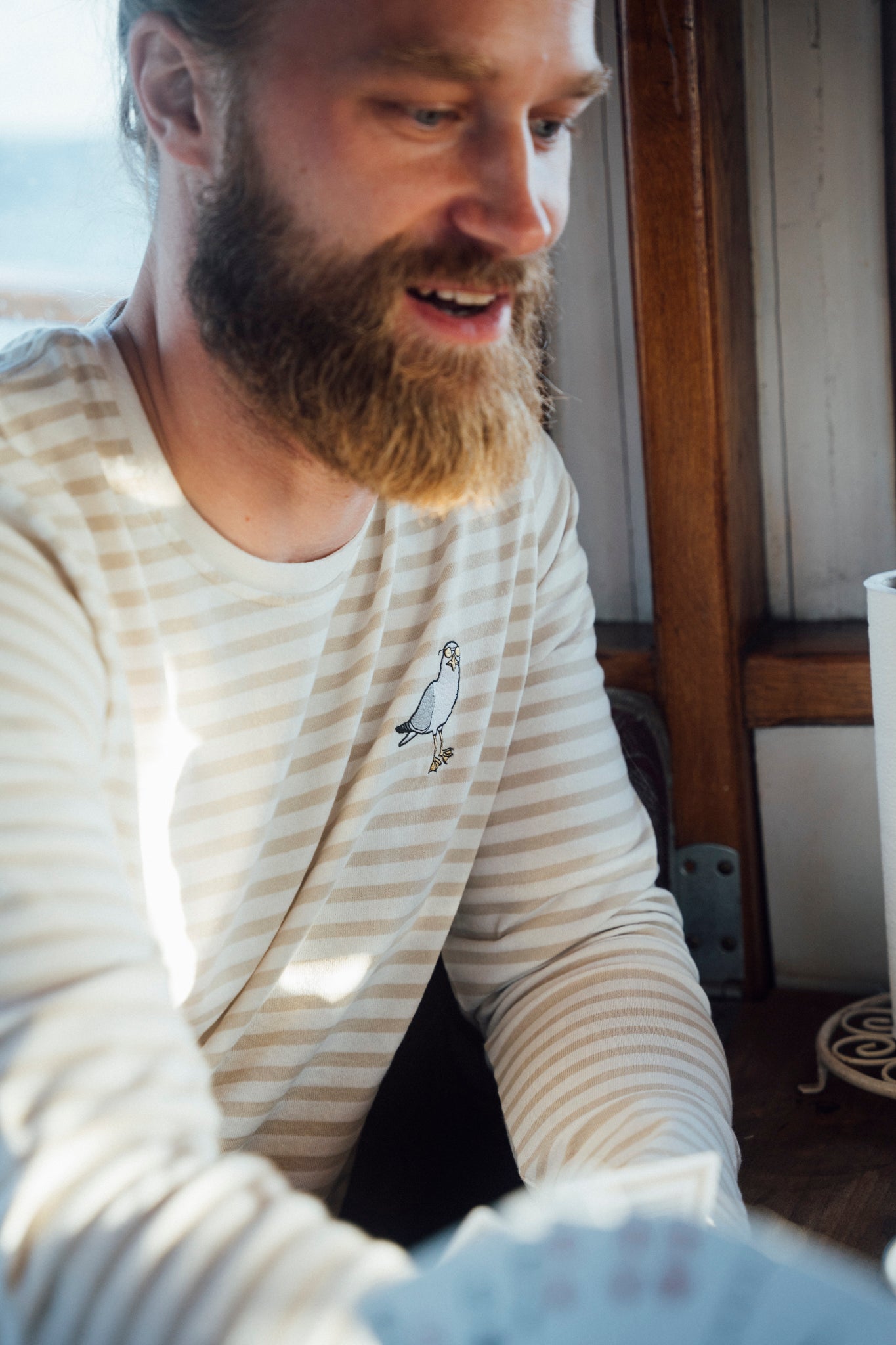 LAKOR Ahoy! Mini Sunglass Seagull T-shirt T-Shirt Oatmeal Melange