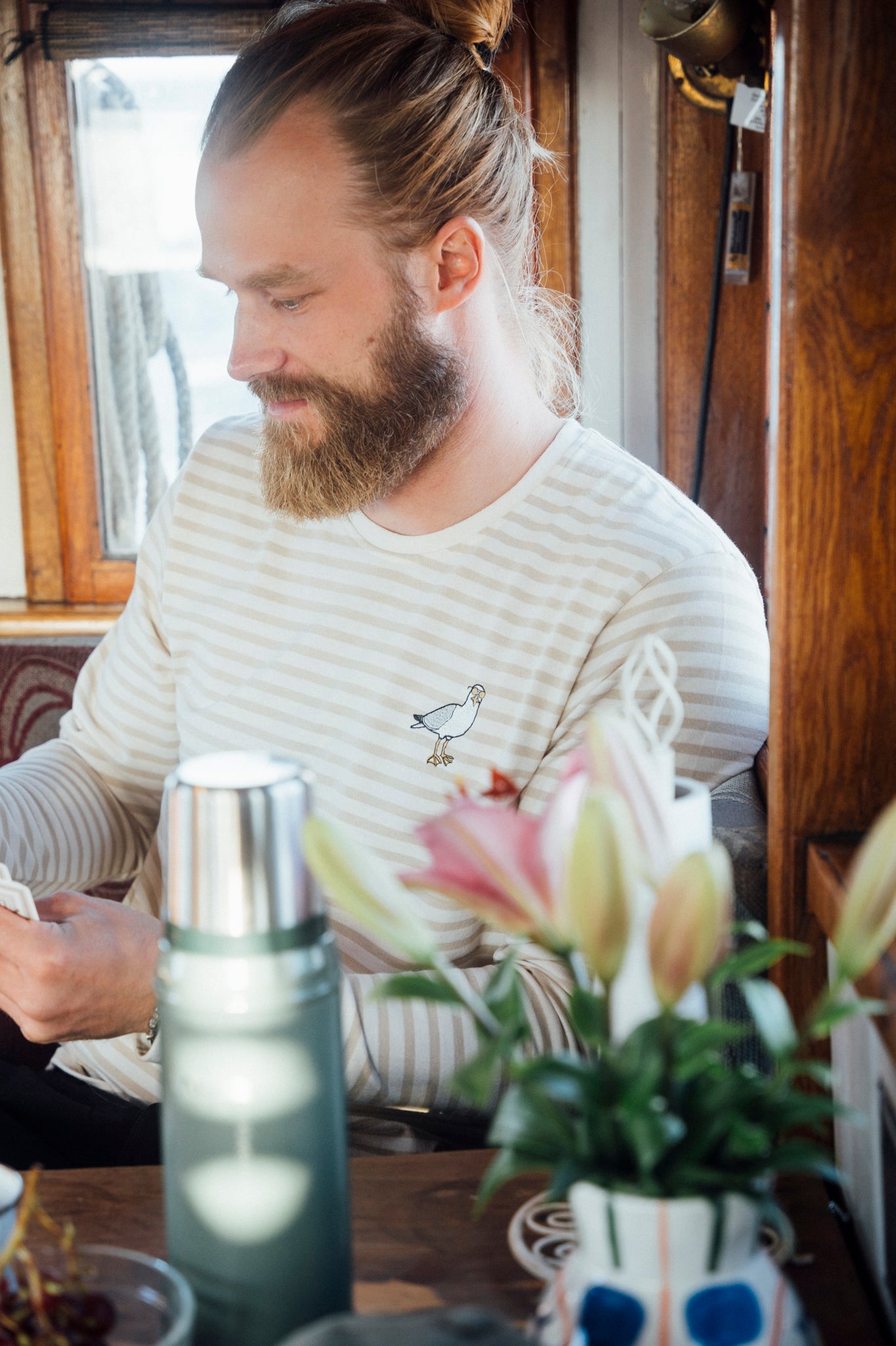 LAKOR Ahoy! Mini Sunglass Seagull T-shirt T-Shirt Oatmeal Melange