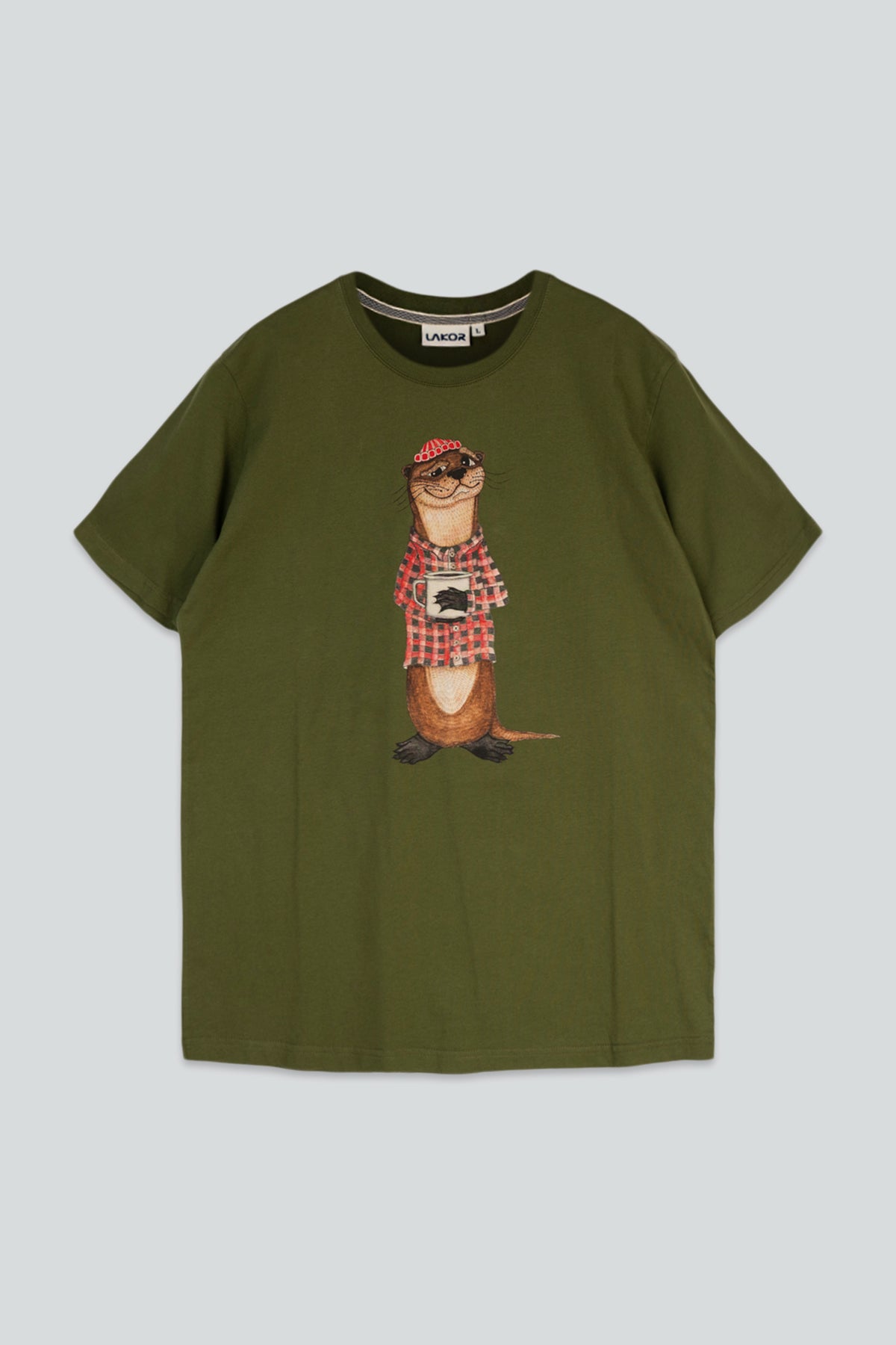 LAKOR An Otter Coffee T-shirt T-Shirt Rifle Green
