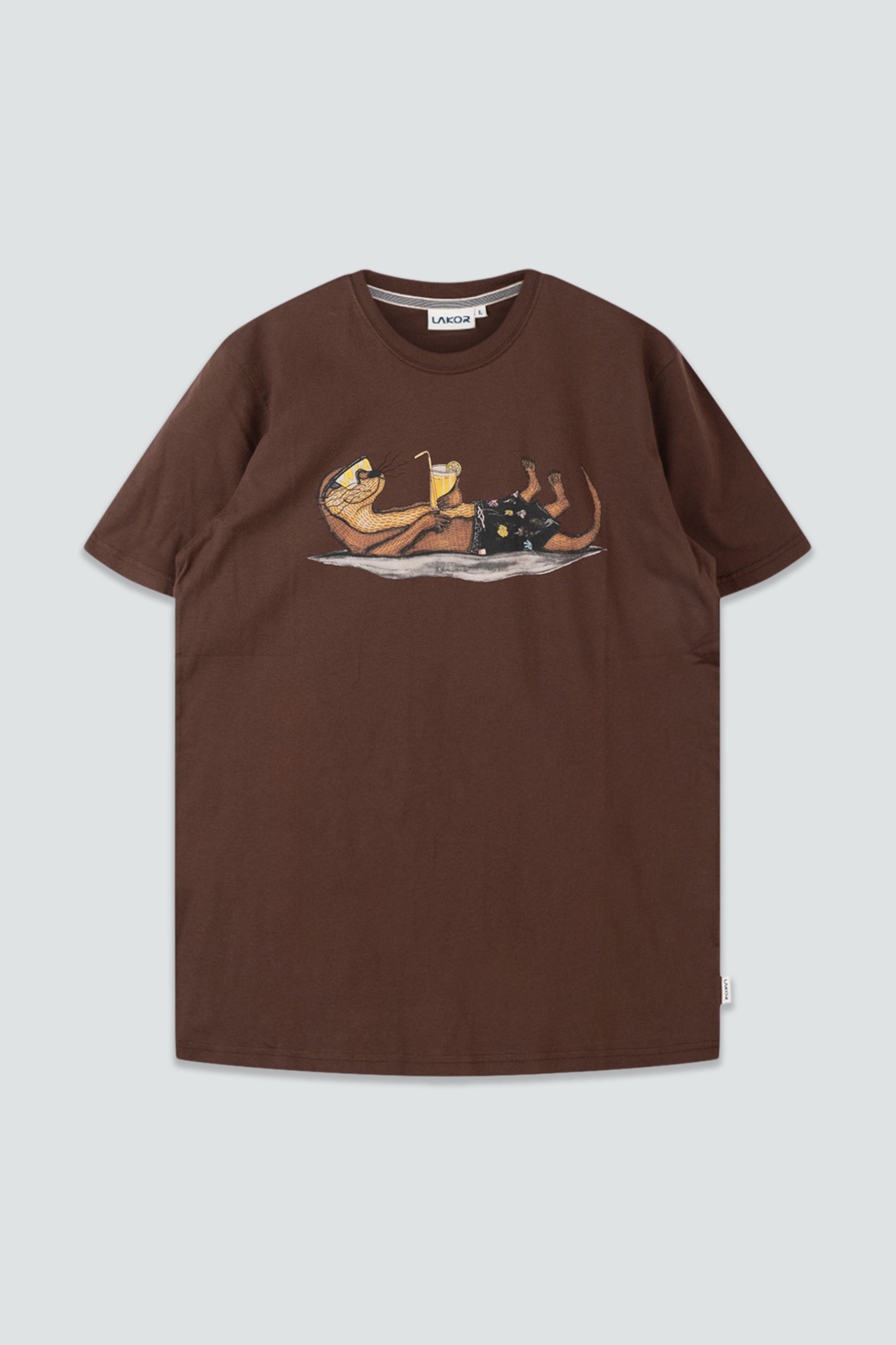 LAKOR An Otter Vacation T-shirt T-Shirt Chicory Coffee