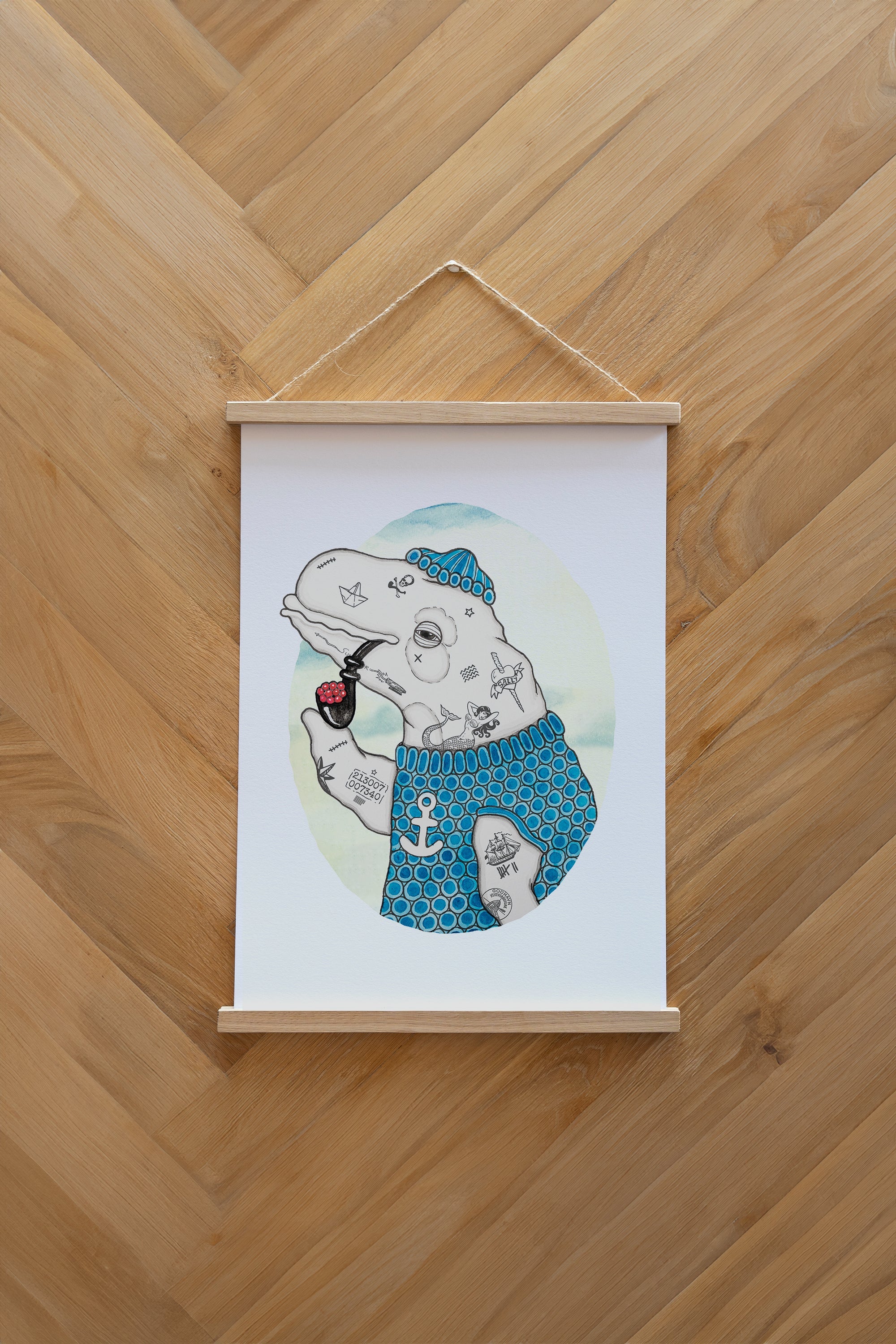 LAKOR Badass Beluga Plakat Poster White