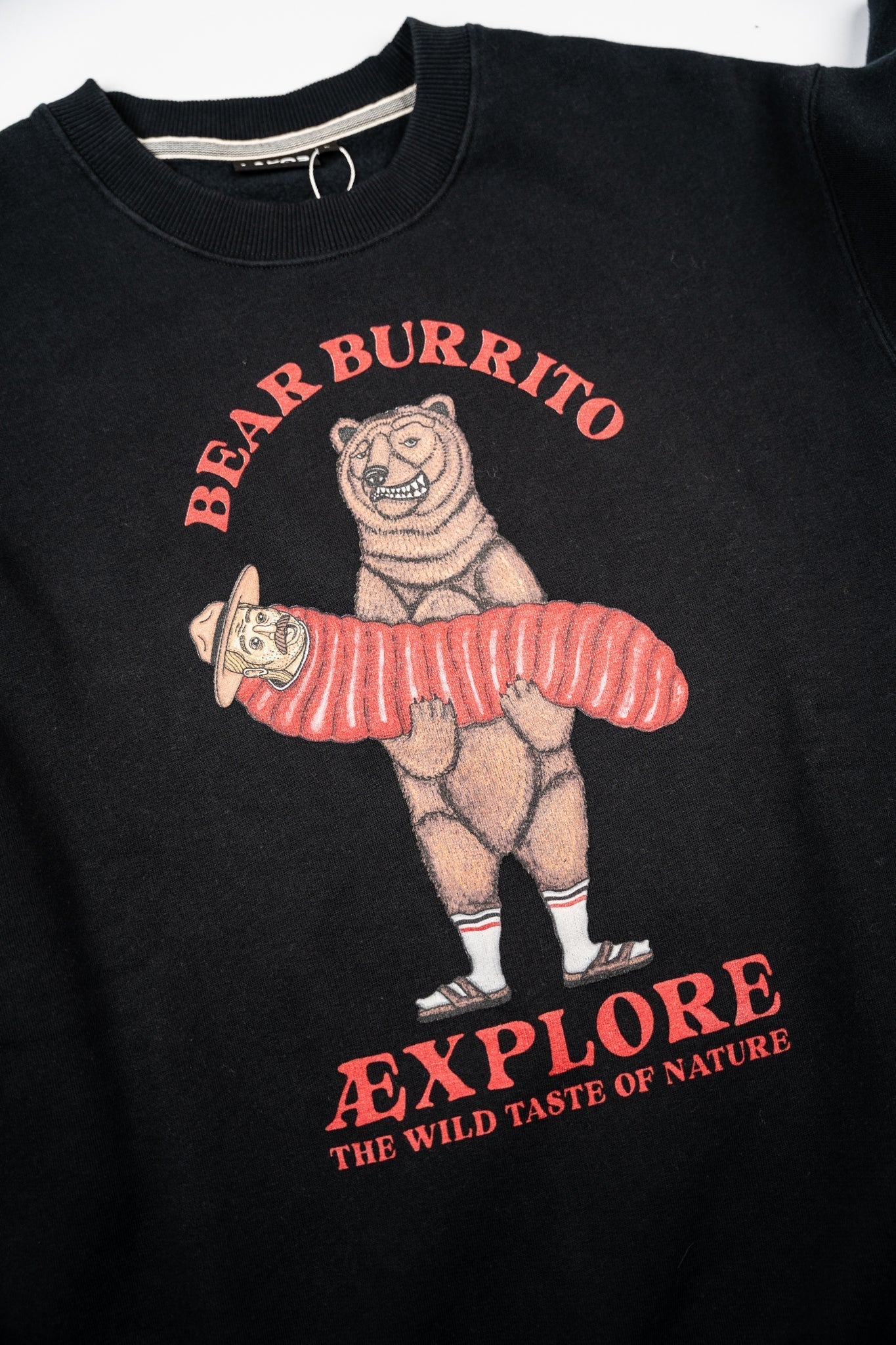 LAKOR Bear Burrito Crewneck Sweatshirt Moonless Night