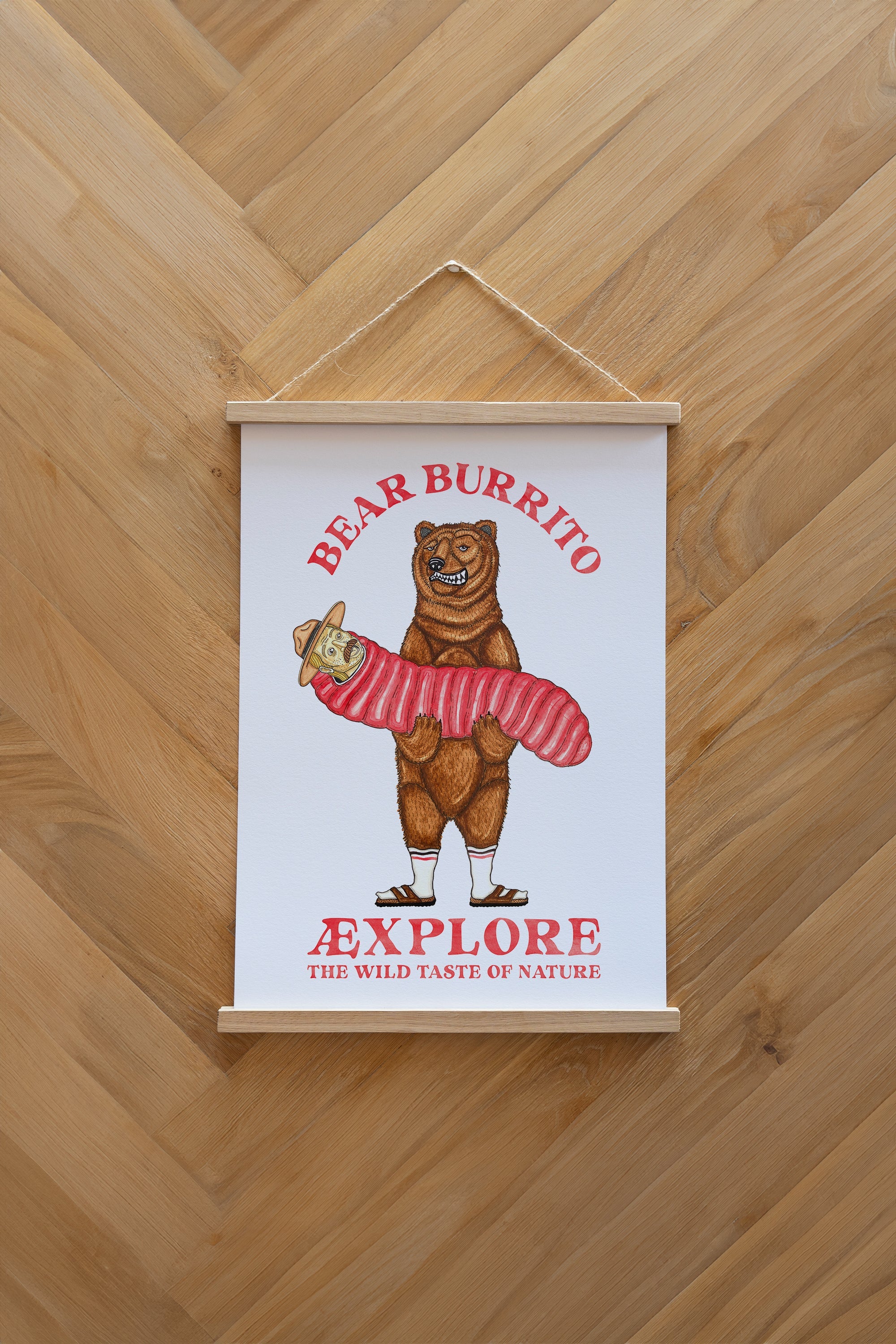 LAKOR Bear Burrito Plakat Poster White