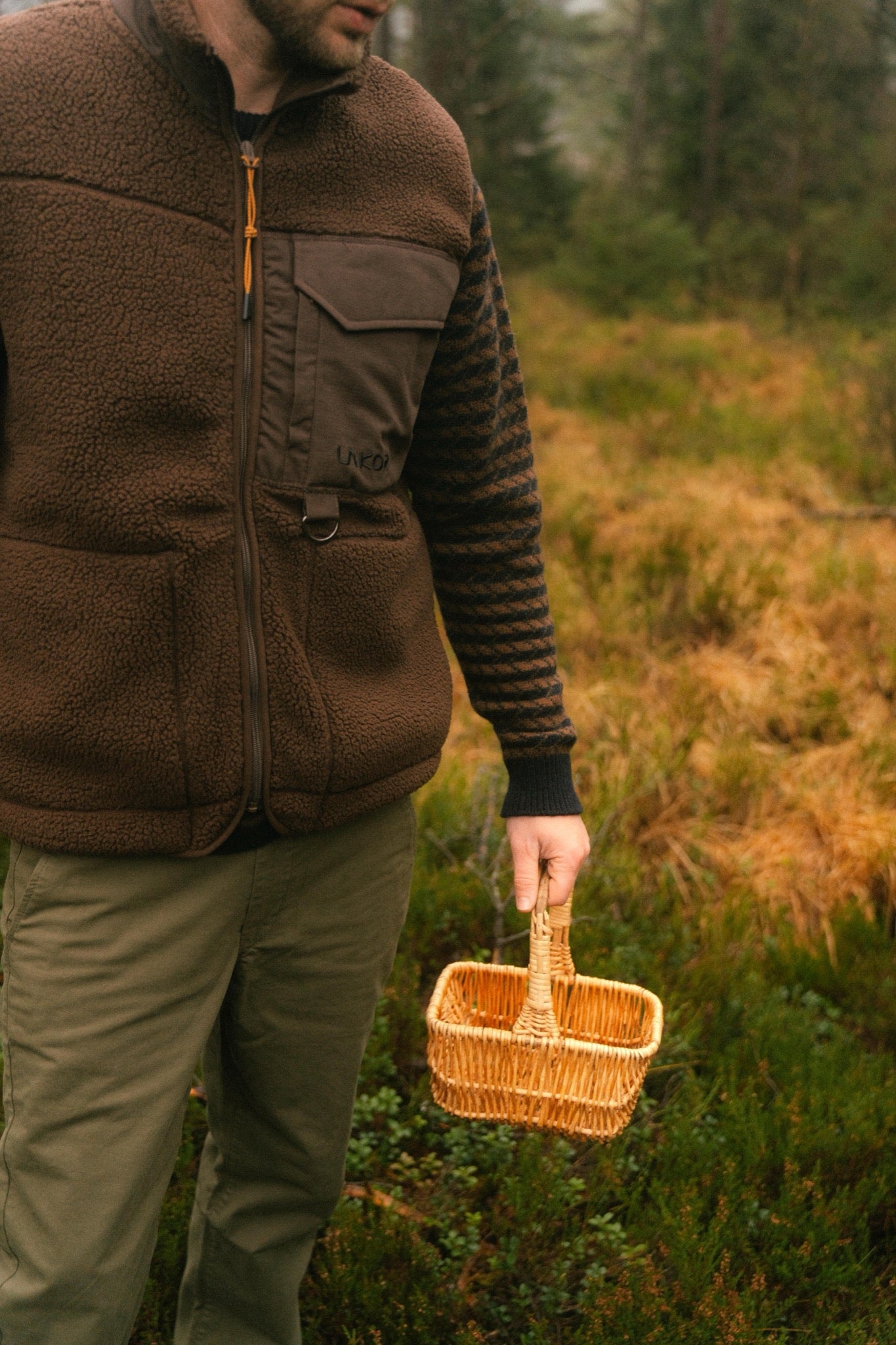 LAKOR Bear Sherpa Vest Jacket Coffee Bean