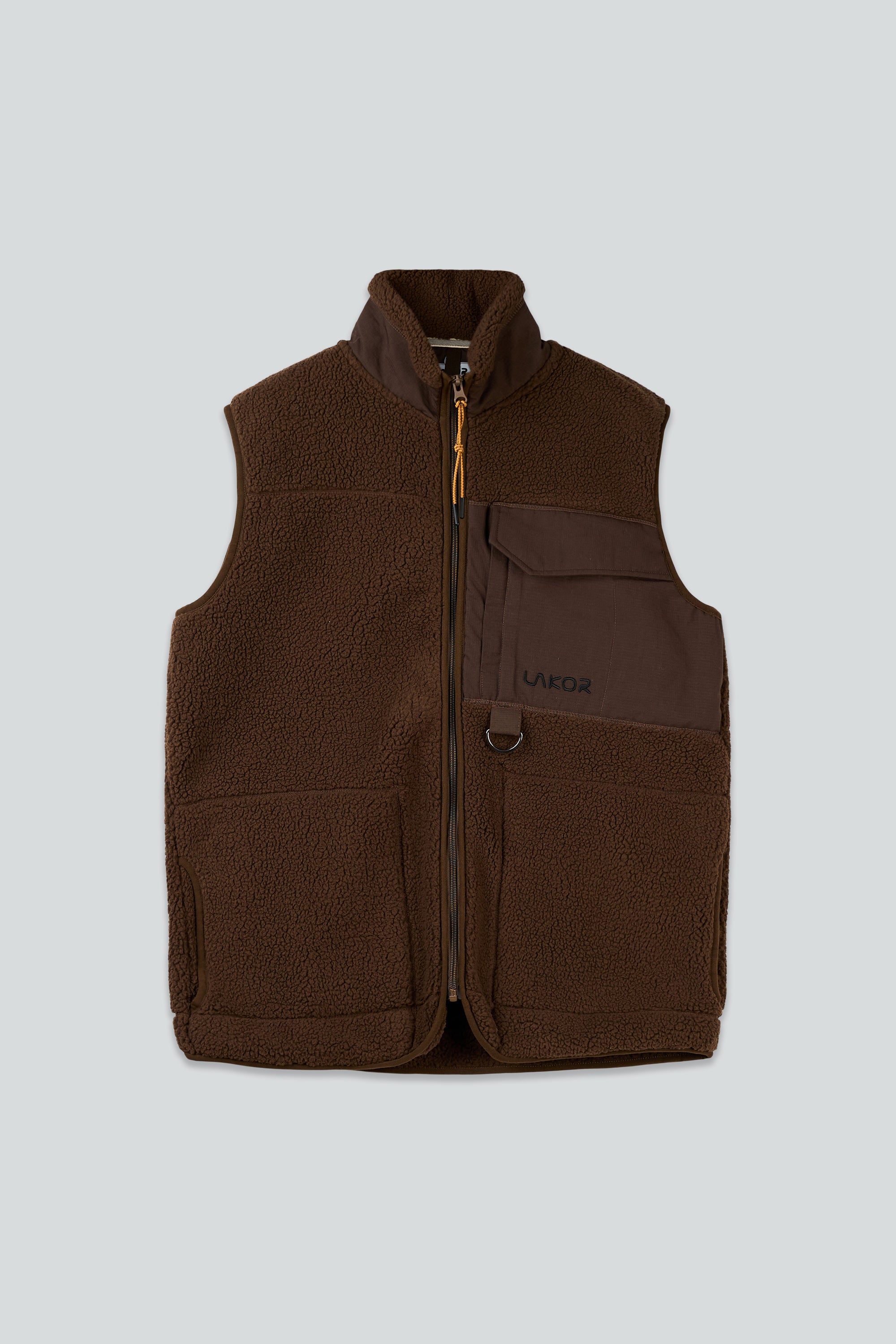 LAKOR Bear Sherpa Vest Jacket Coffee Bean