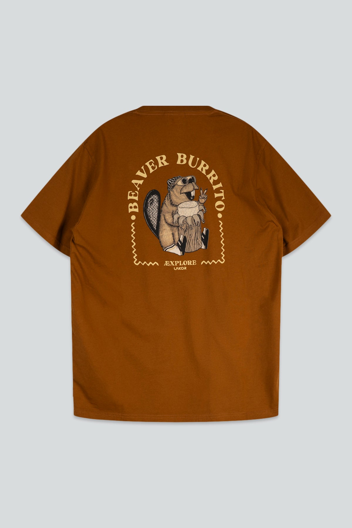 LAKOR Beaver Burrito Back T-shirt T-Shirt Monk's Robe