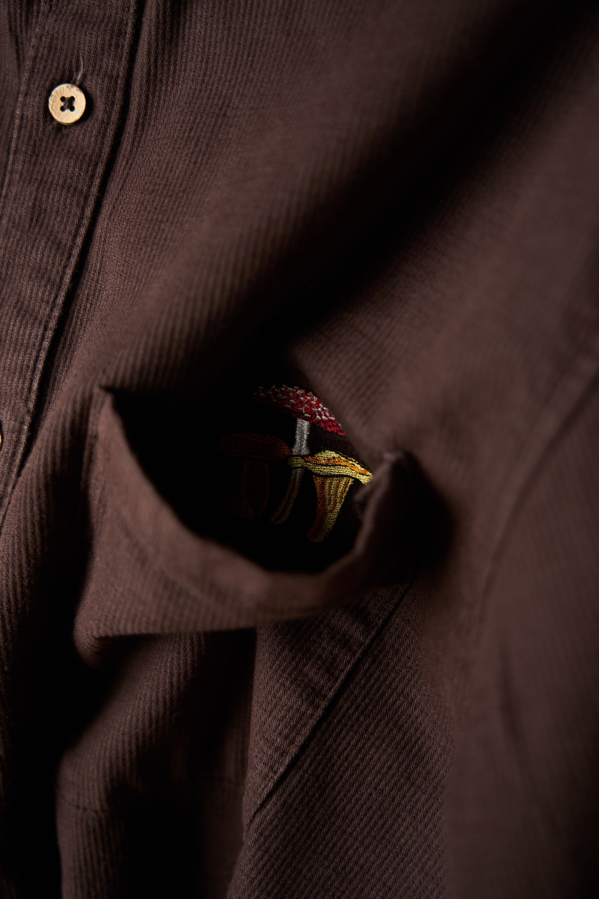 LAKOR Bedford Courd Shirt Shirt Coffee Bean