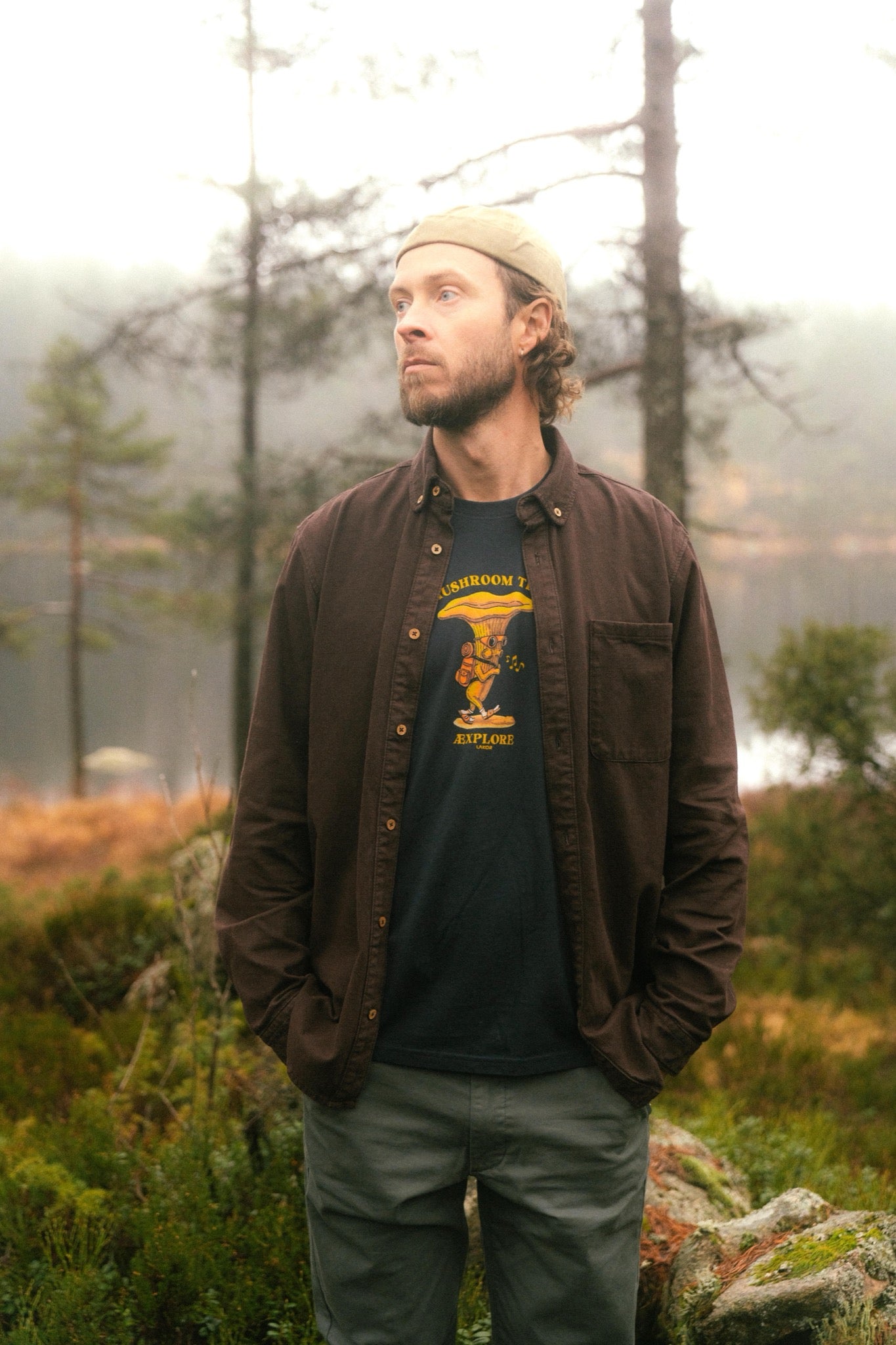 LAKOR Bedford Courd Shirt Shirt Coffee Bean