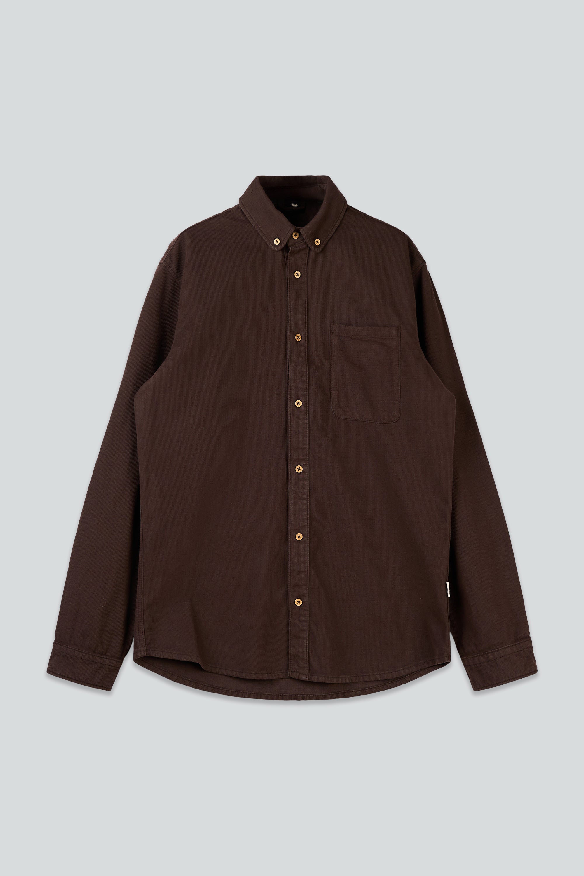 LAKOR Bedford Courd Shirt Shirt Coffee Bean