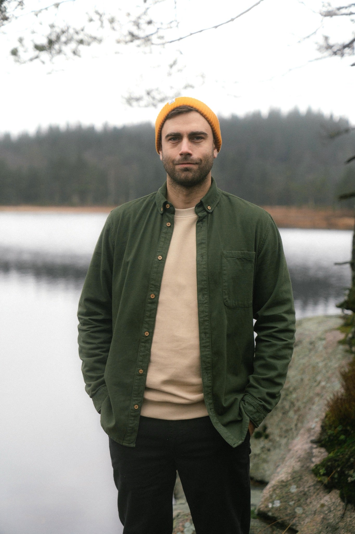 LAKOR Bedford Courd Shirt Shirt Riffle Green