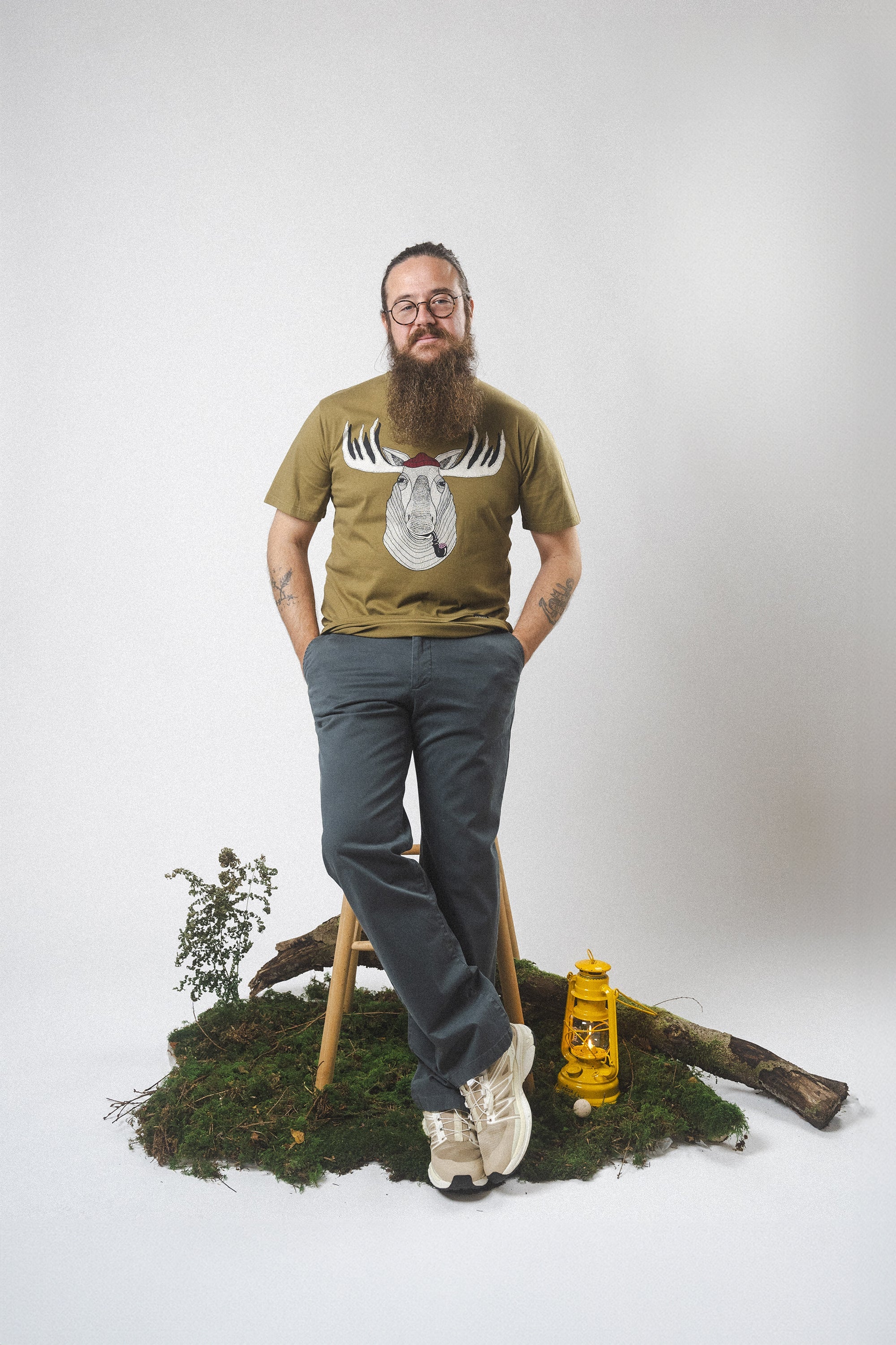 LAKOR Big Moose T-shirt T-Shirt Fir Green