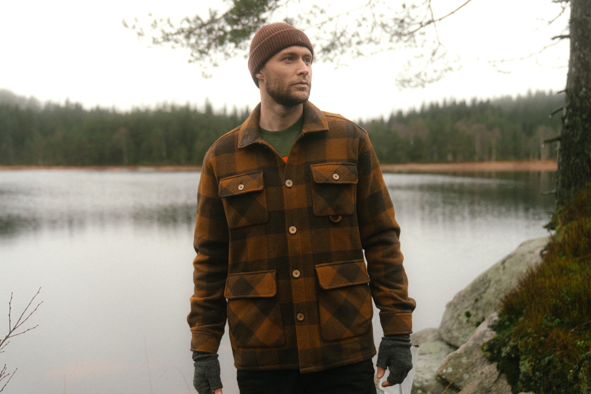 LAKOR Birler Wool Jacket Jacket Coffee Bean/Monk's Robe