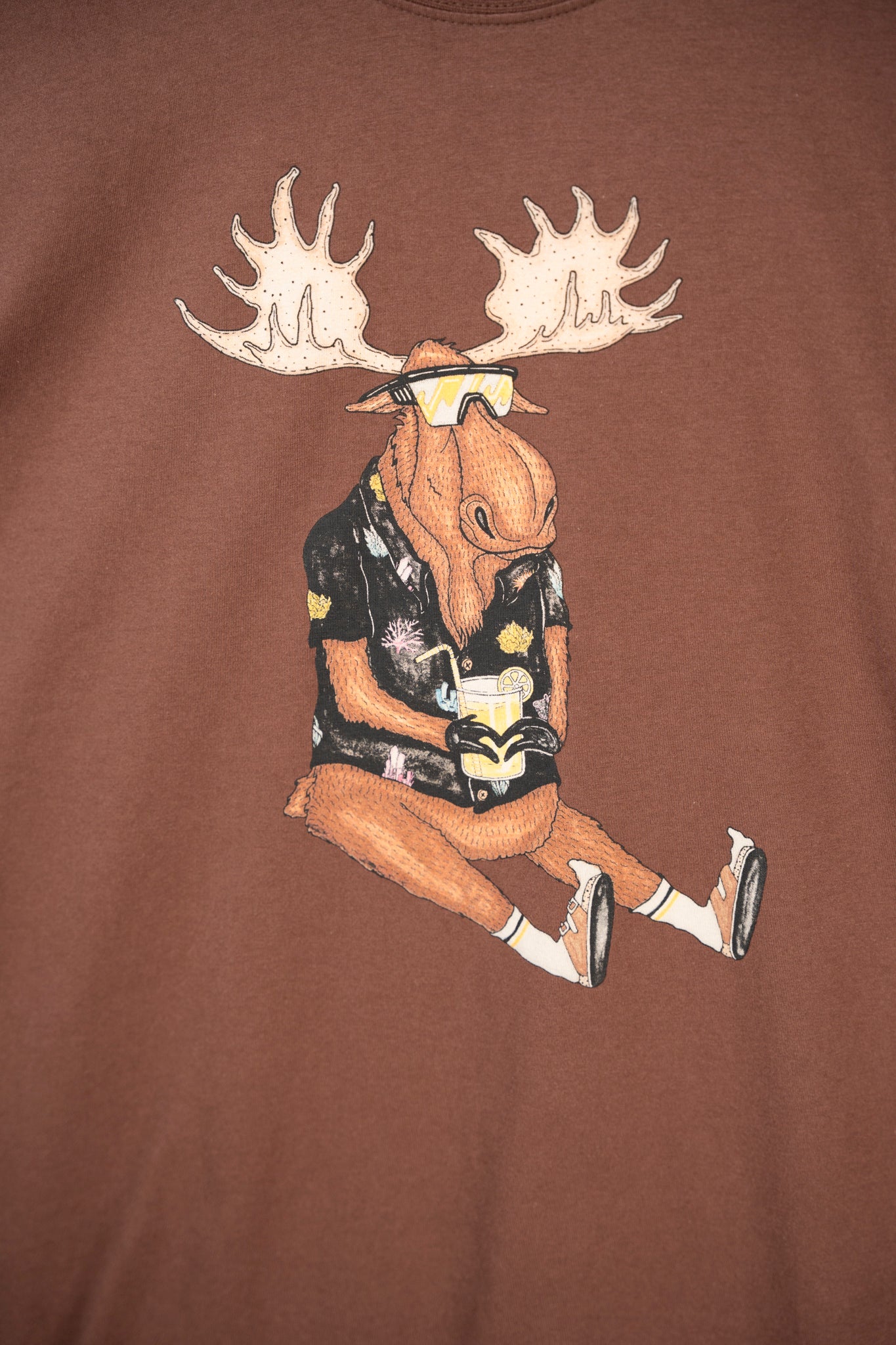 Booze Moose T-shirt - Chicory Coffee