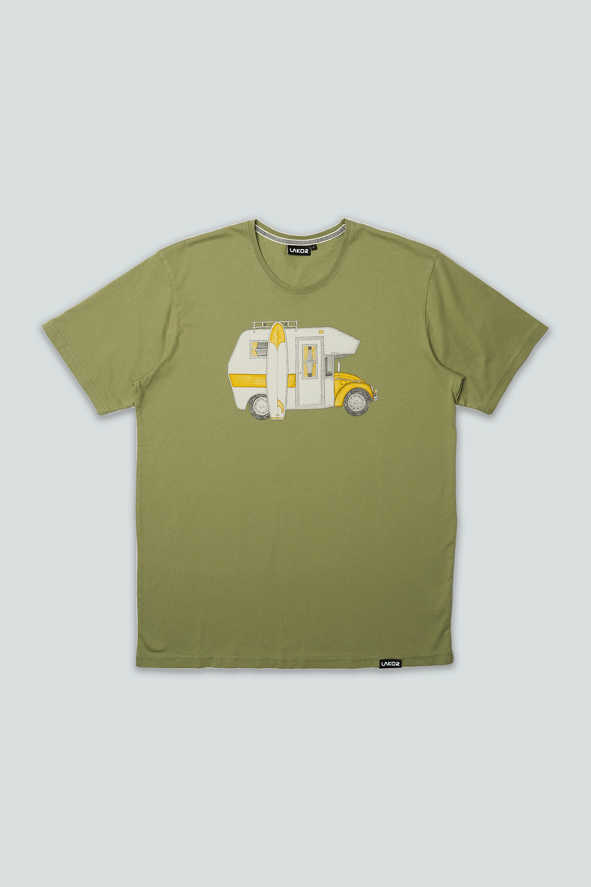 LAKOR Car Camper T-shirt T-Shirt Oil Green