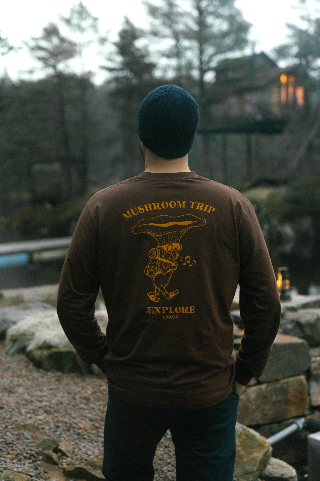 LAKOR Chanterelle Trip Boxfit LS T-shirt T-Shirt Chicory Coffee