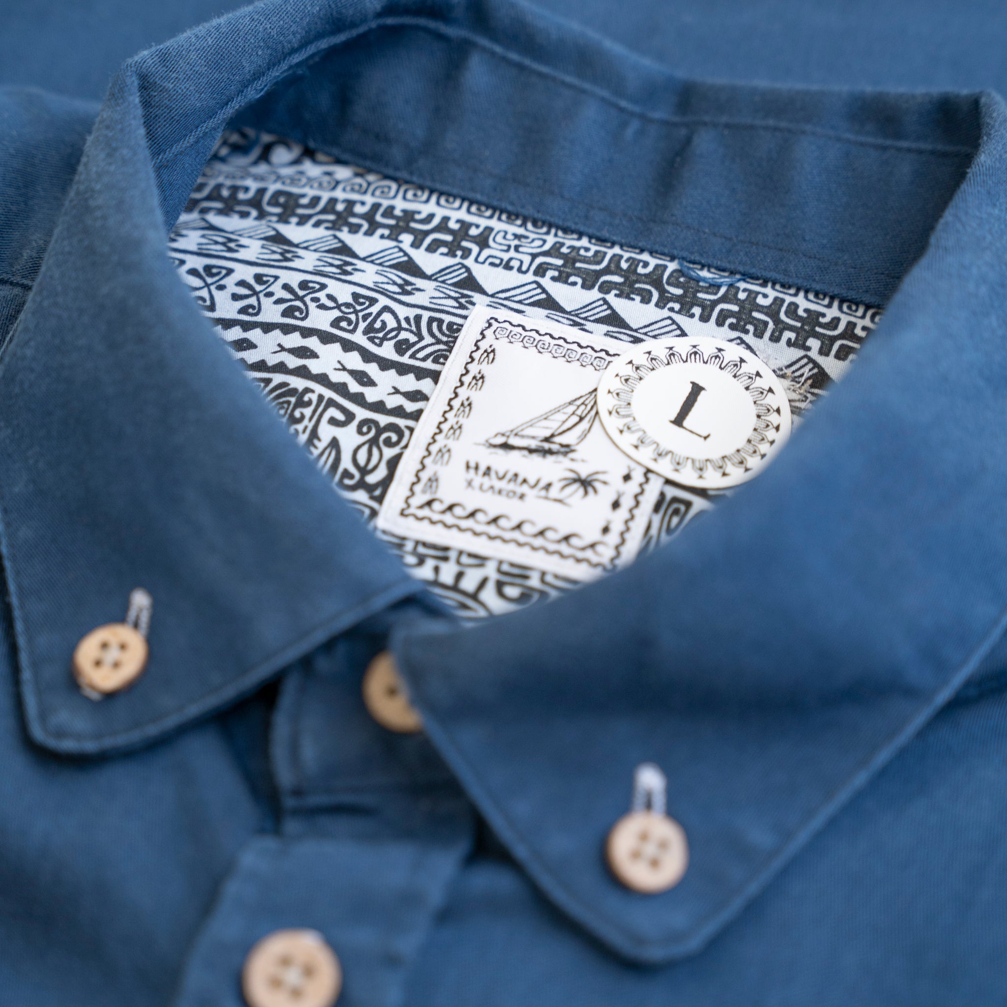 LAKOR Emil Shirt Short Sleeve Shirt Ocean Depths