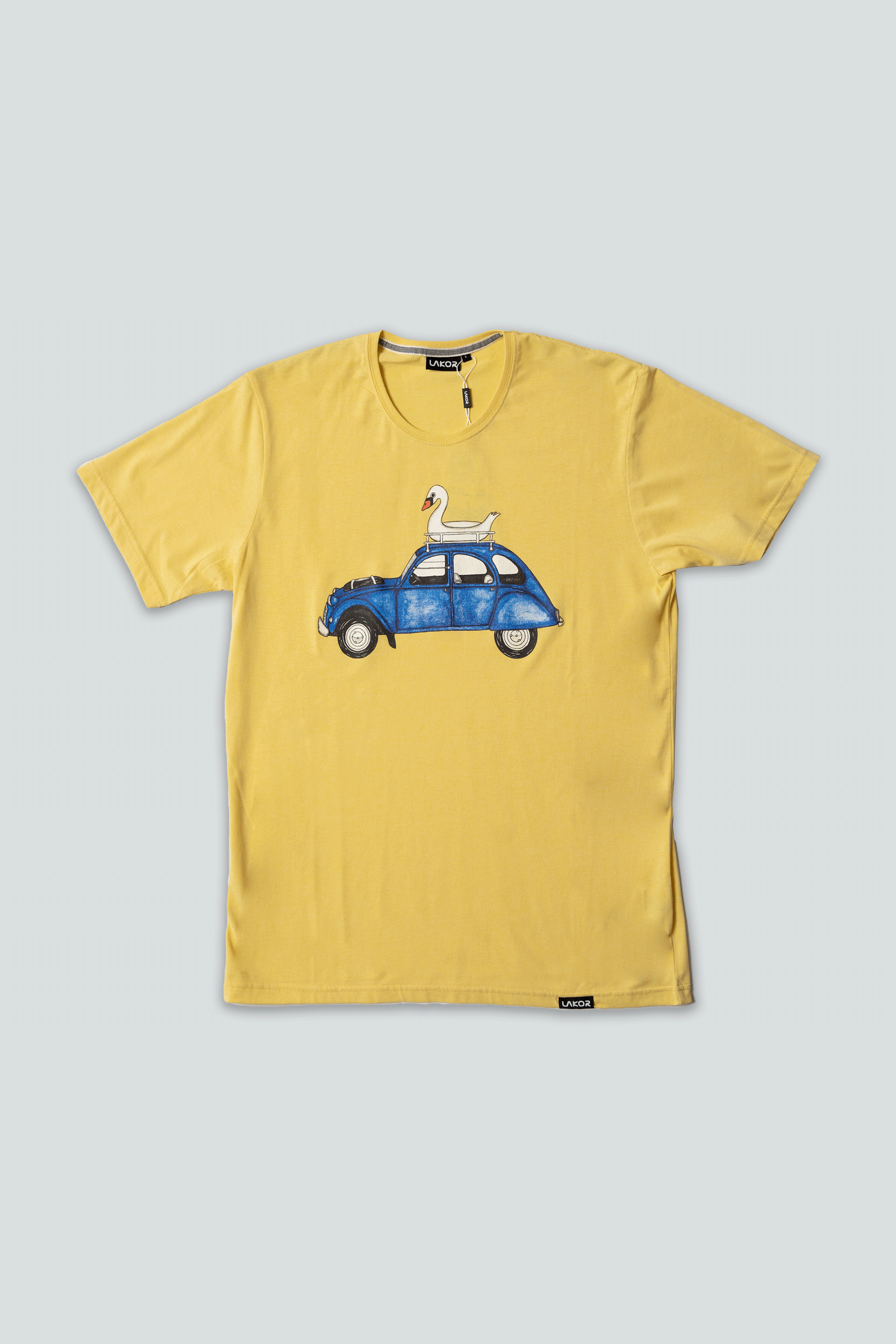 Swan On Wheels T-shirt (Lemon Drop)