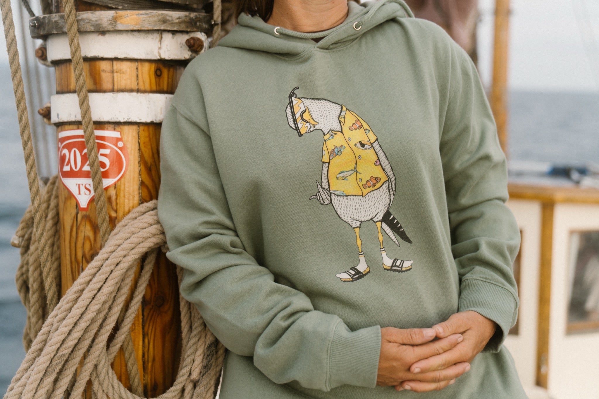 LAKOR Flipping The Bird Hoodie Sweatshirt Sea Spray