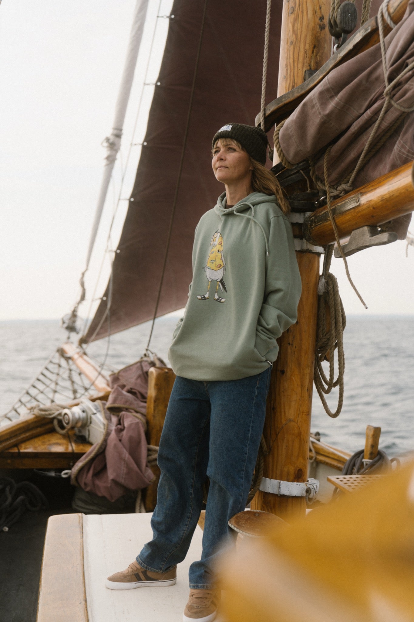 LAKOR Flipping The Bird Hoodie Sweatshirt Sea Spray