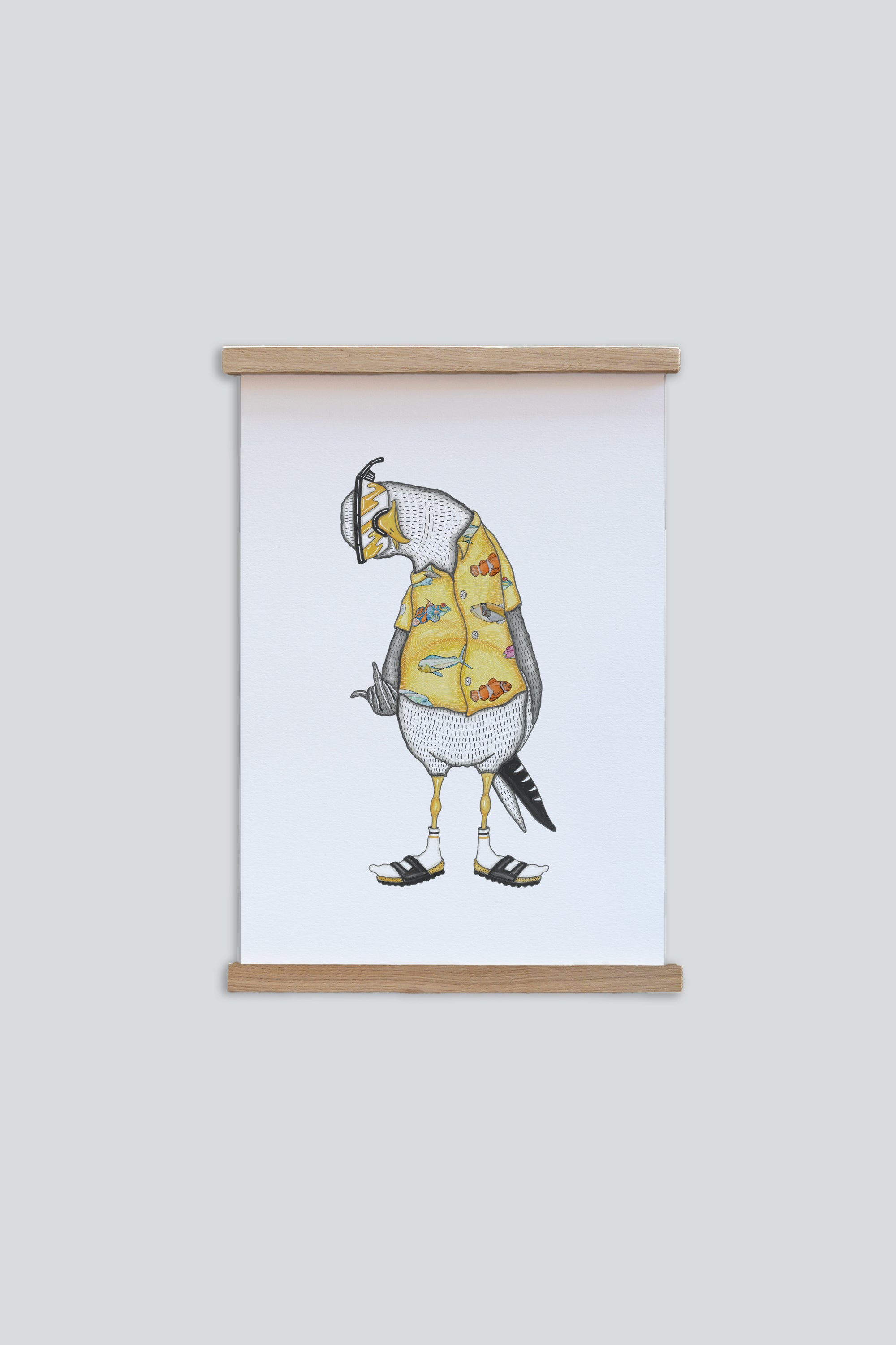 LAKOR Flipping The Bird Poster Poster White