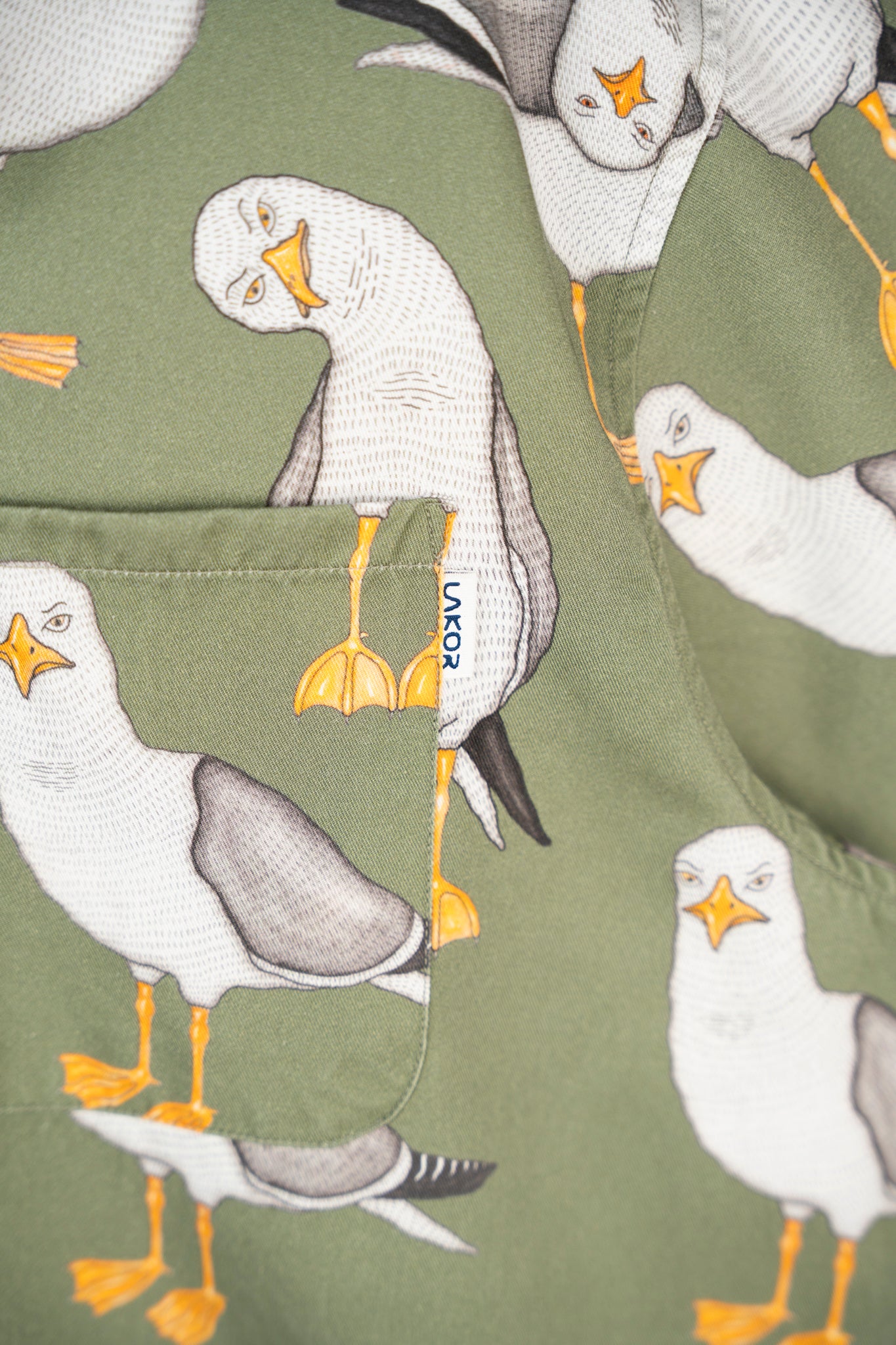 LAKOR Flipping The Bird Short Sleeve Shirt Short Sleeve Shirt Sea Spray