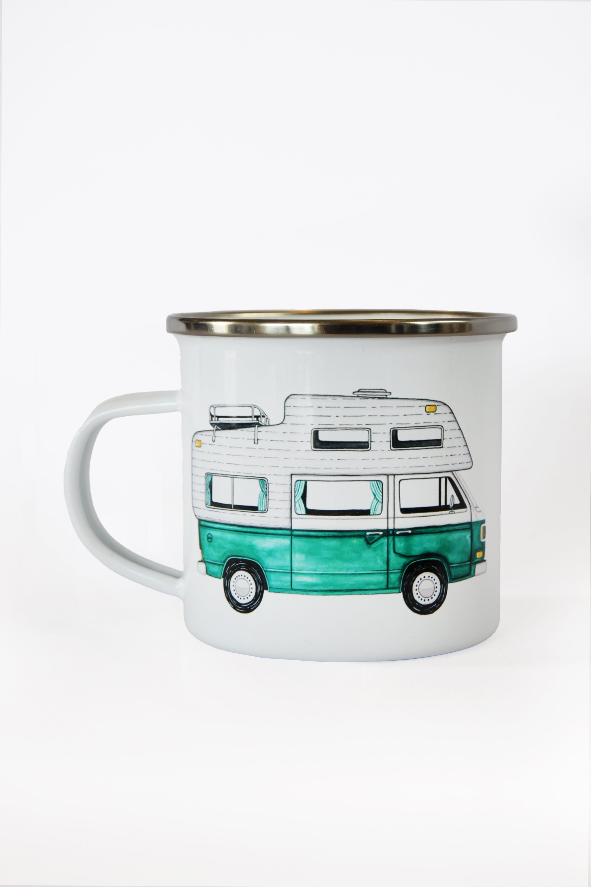 LAKOR Forest Camper Emaljekrus Mug White
