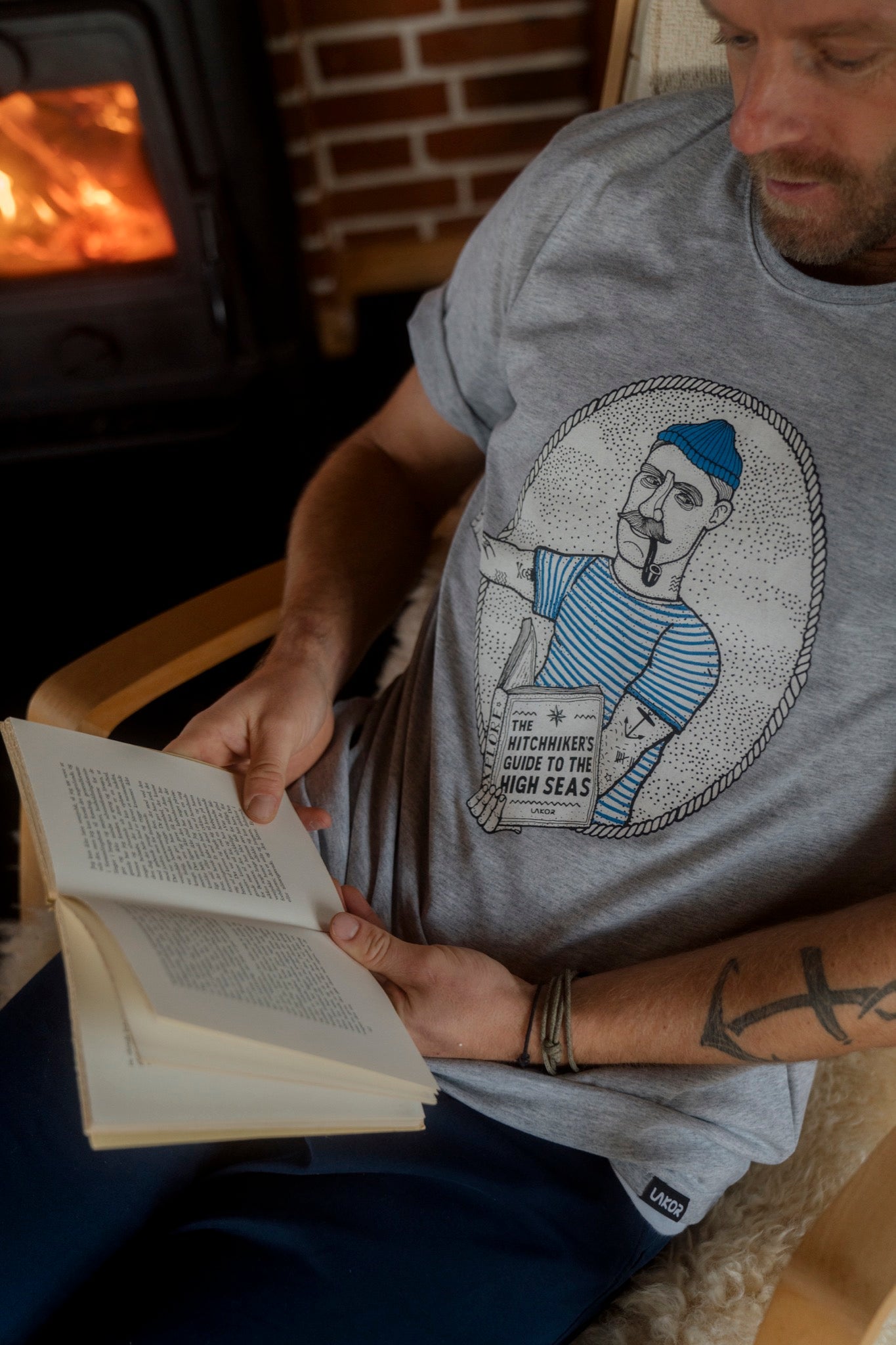 LAKOR Hitchhiker T-shirt T-Shirt Light Grey Melange