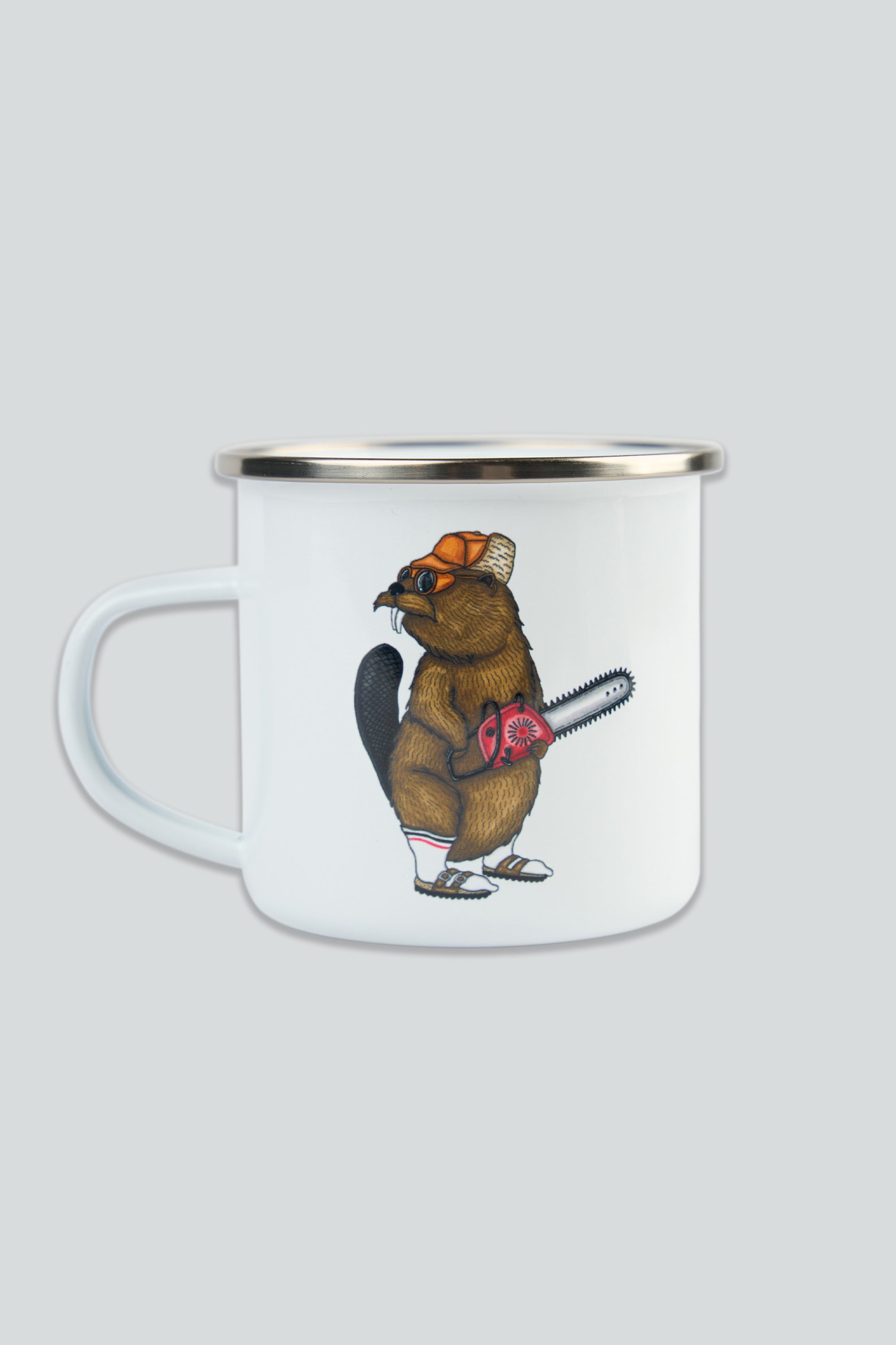 LAKOR Lazy Lumber Emaljekrus Mug White