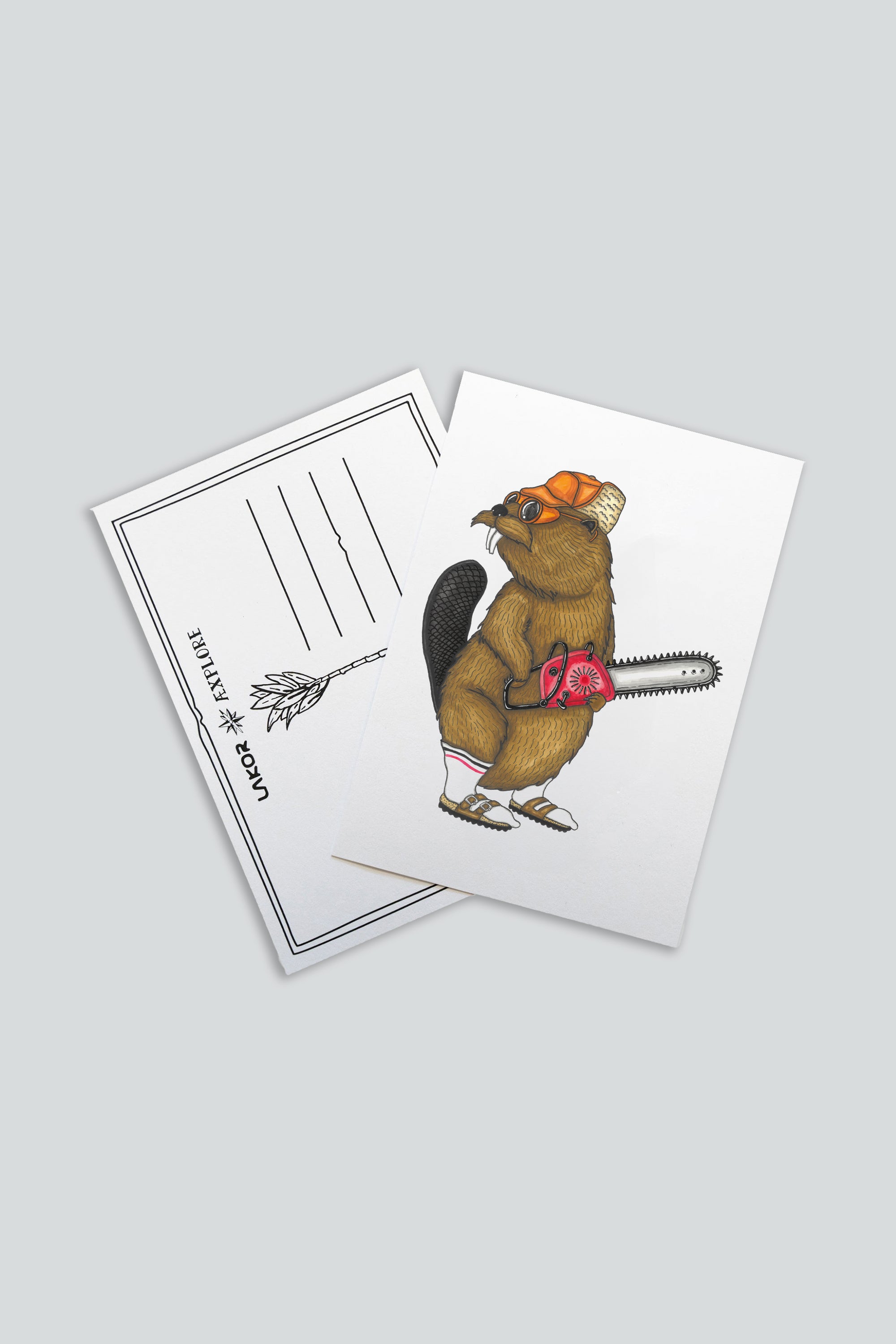 LAKOR Lazy Lumber Postkort Postcard White