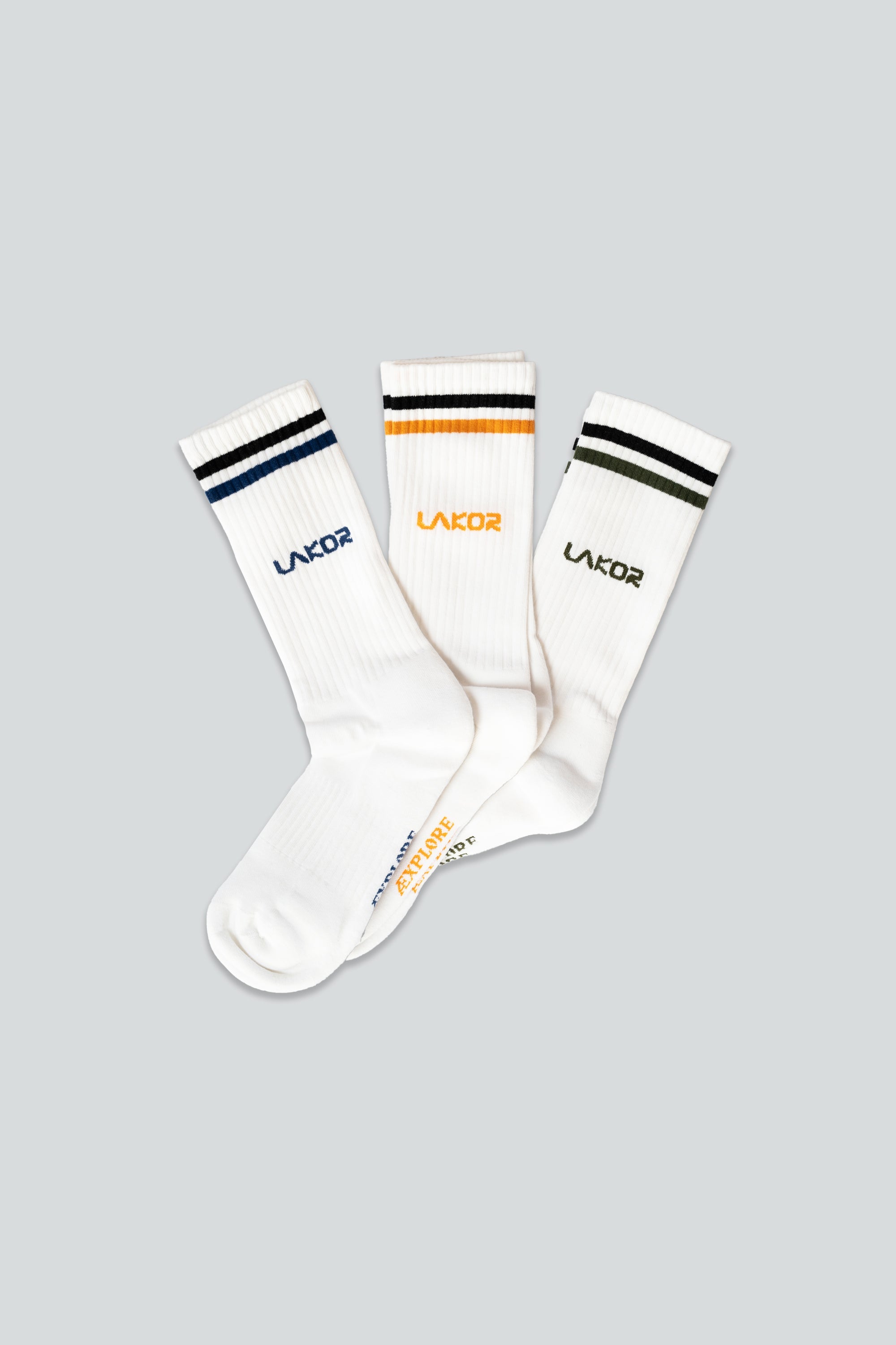 LAKOR Logo Socks 3-pak Tennis Socks White