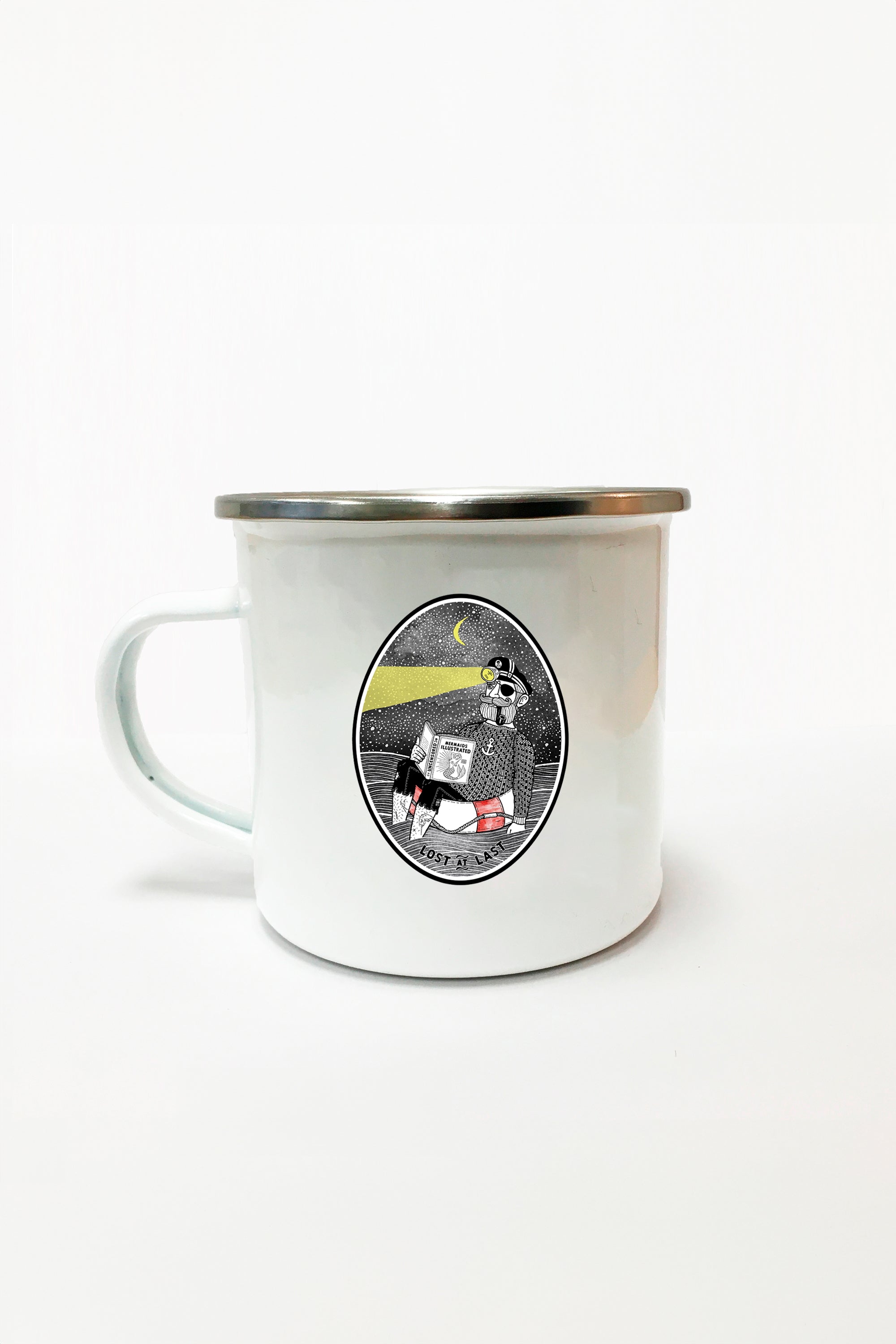 LAKOR Lost At Last Emaljekrus Mug White