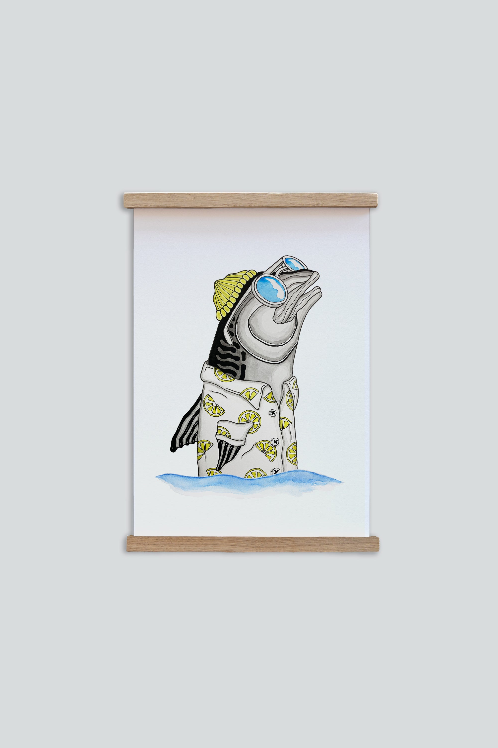 LAKOR Mackerel Lemon Plakat Poster White