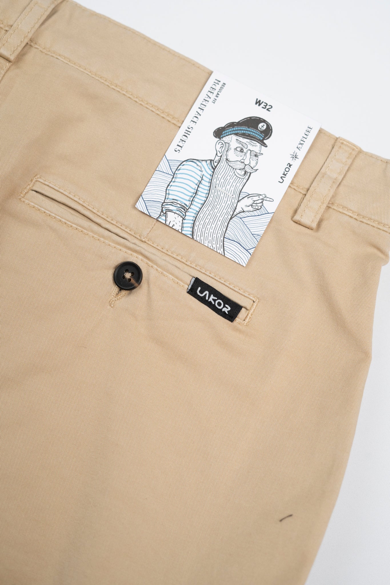 McBeardface Shorts - White Pepper