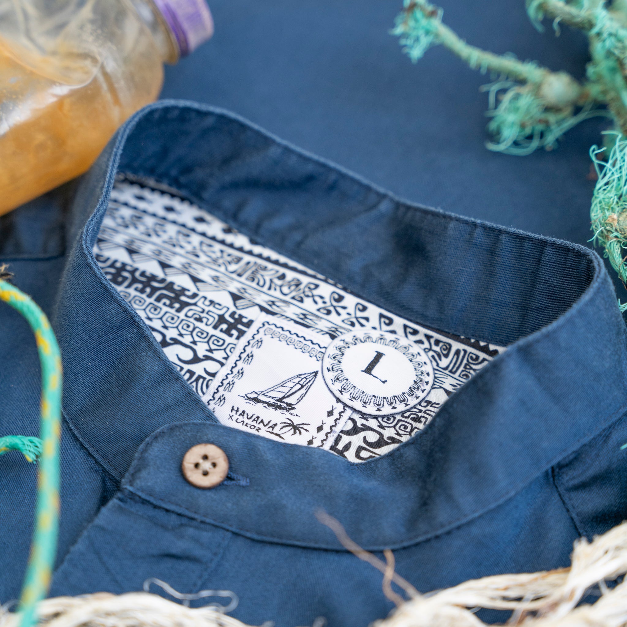 LAKOR Mikkel Shirt Short Sleeve Shirt Ocean Depths