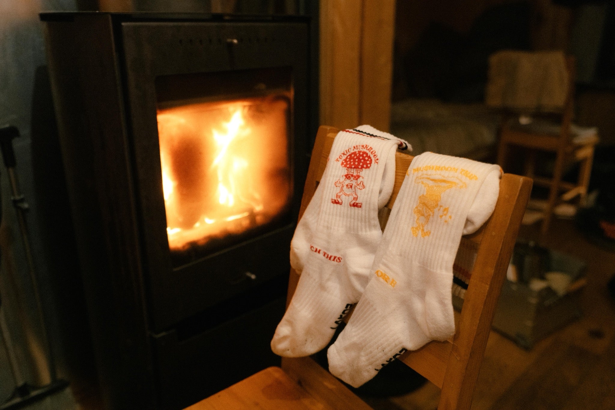 LAKOR Mushroom Trip Socks Tennis Socks White