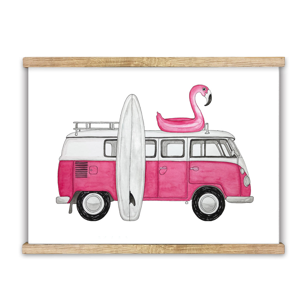 LAKOR Pink Van Plakat Poster White