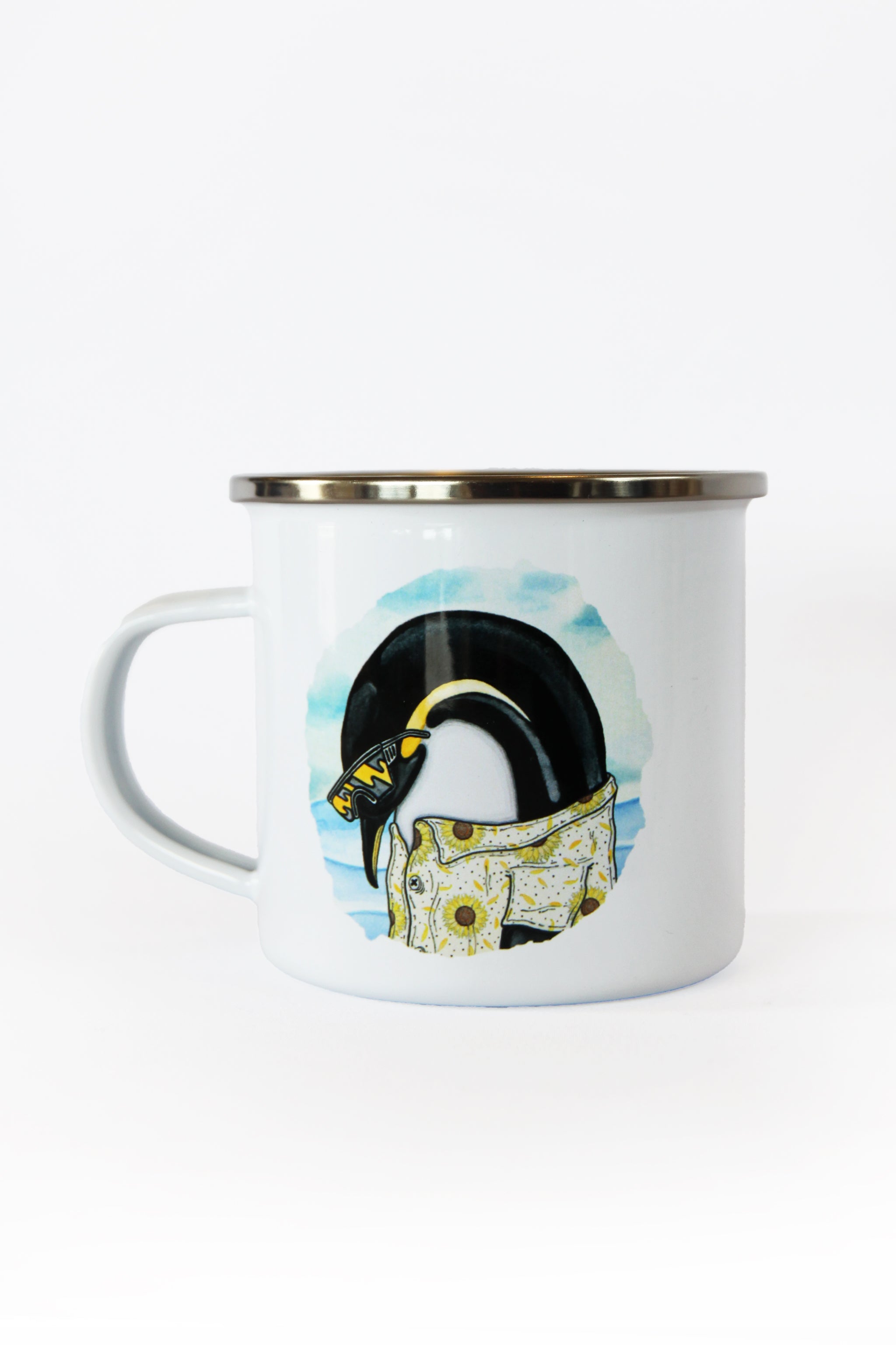 LAKOR Pool Party Penguin Emaljekrus Mug White