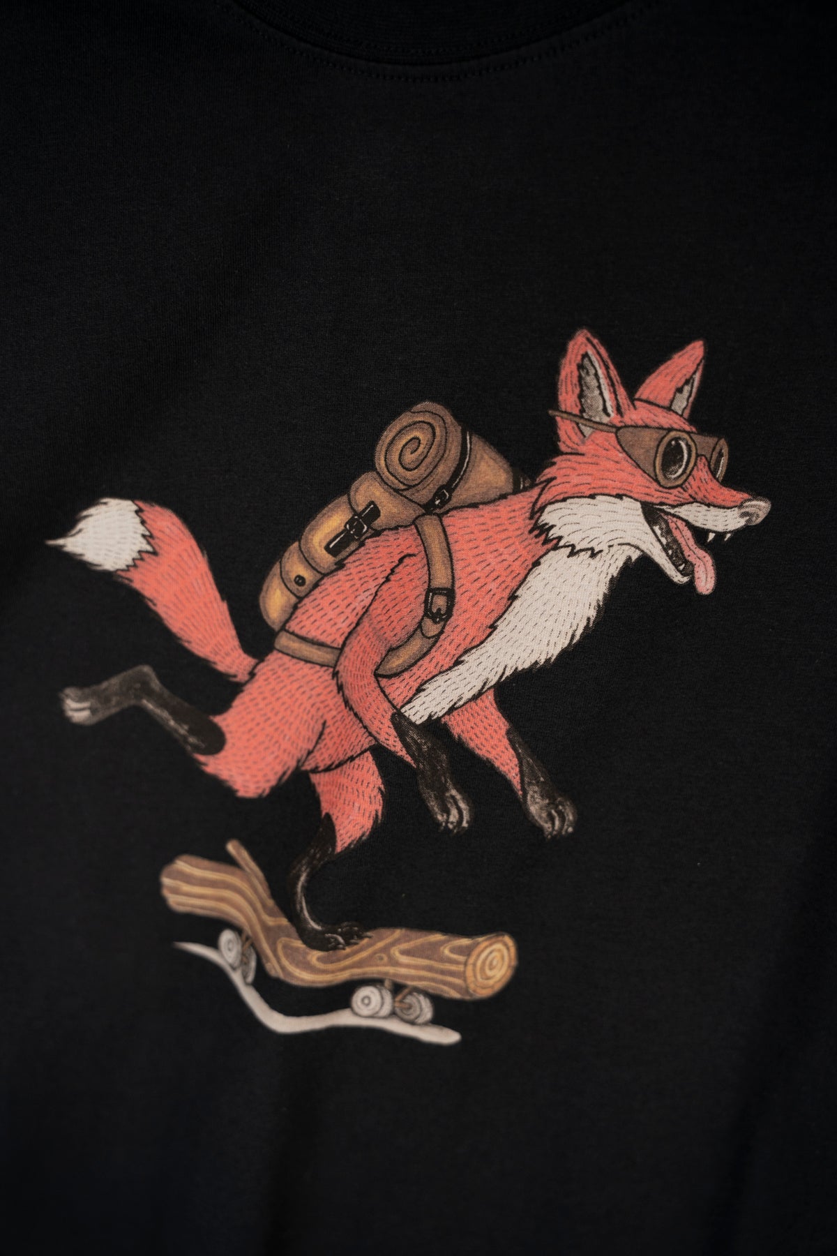 Pushing the Log T-shirt - Moonless Night