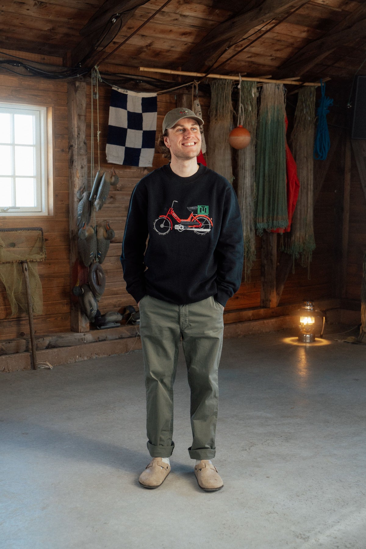 LAKOR Red Maxi Crewneck Sweatshirt Moonless Night