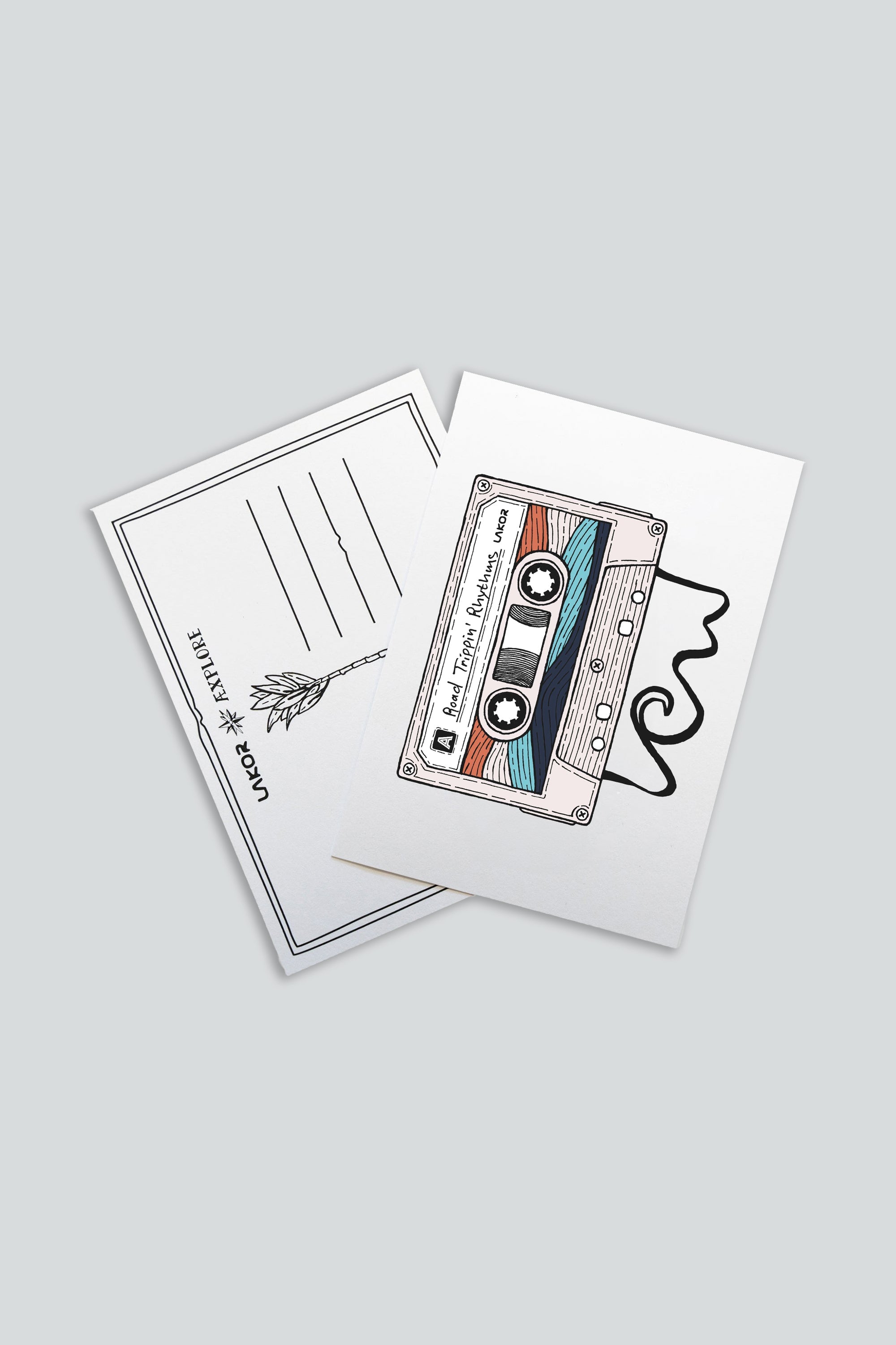 LAKOR Road Trippin’ Rhythms Postkort Postcard White