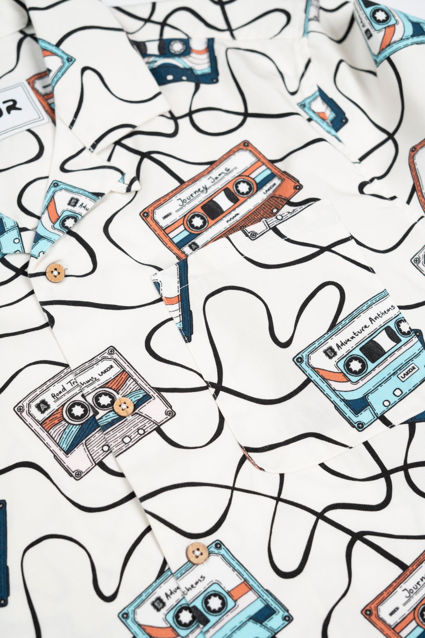 Roadtrip Mixtape Short Sleeve Shirt - Star White