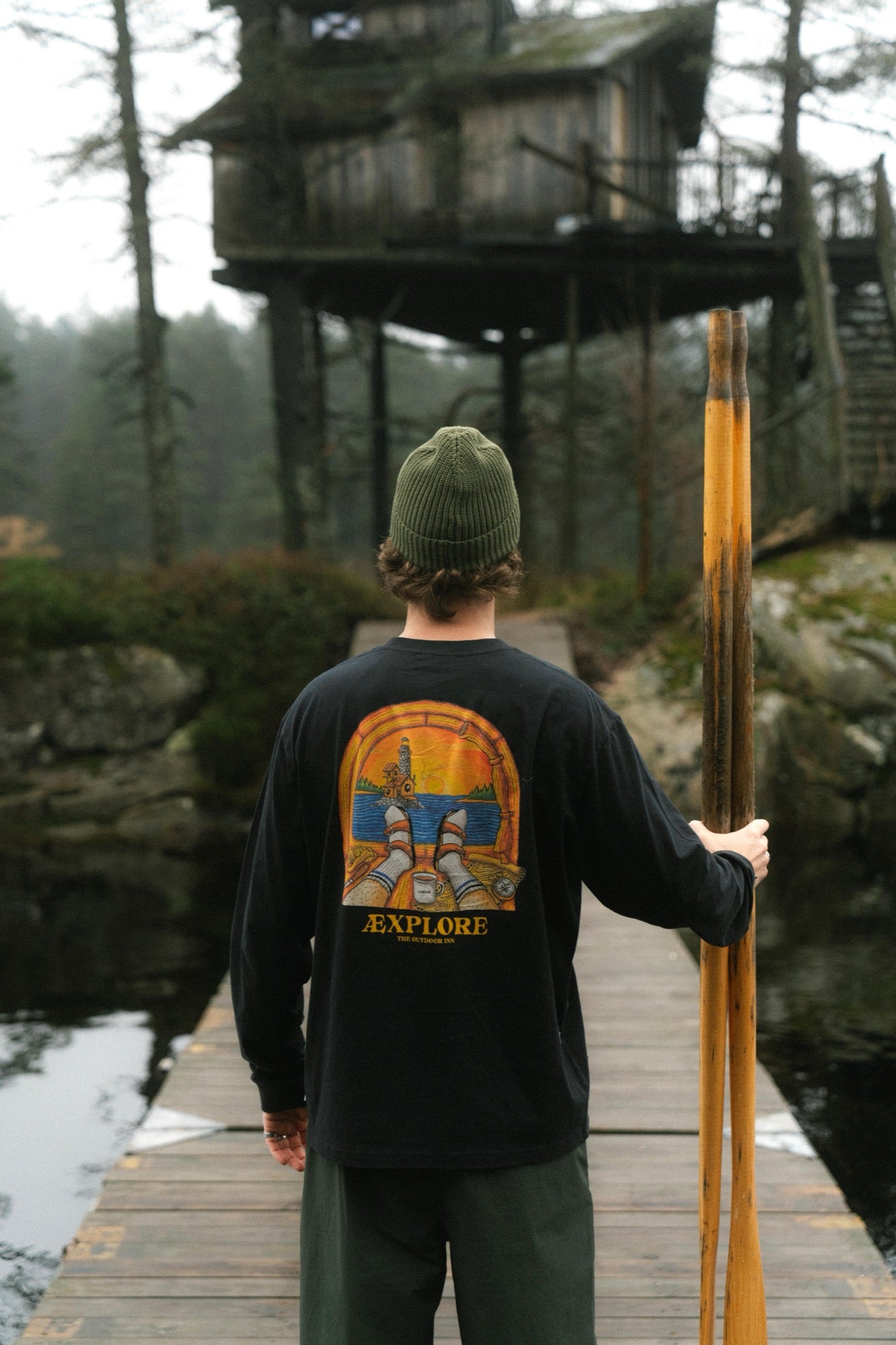 LAKOR Room with a View Boxfit LS T-shirt T-Shirt Moonless Night