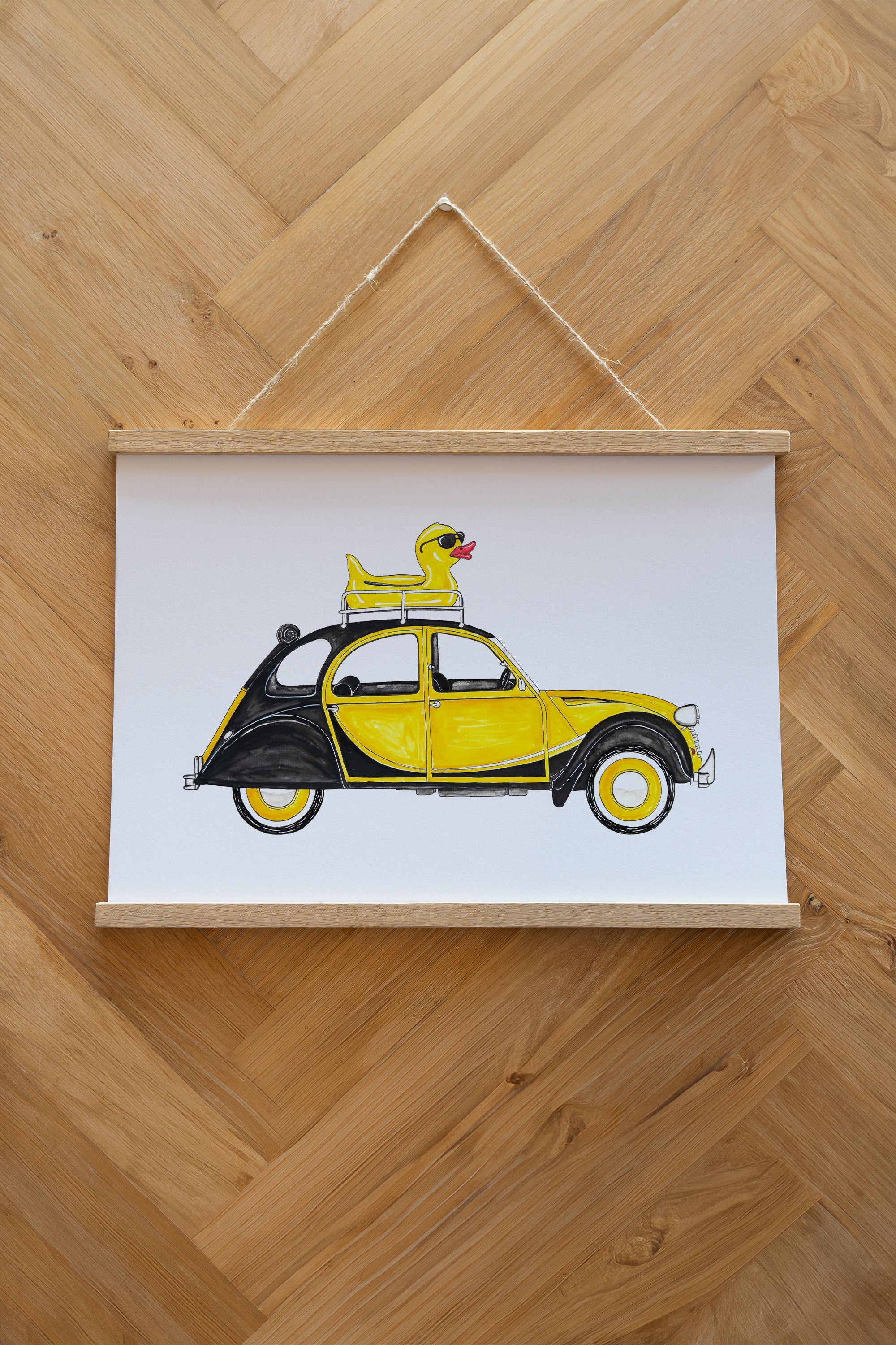 LAKOR Rubberduck on Wheels Plakat Poster White