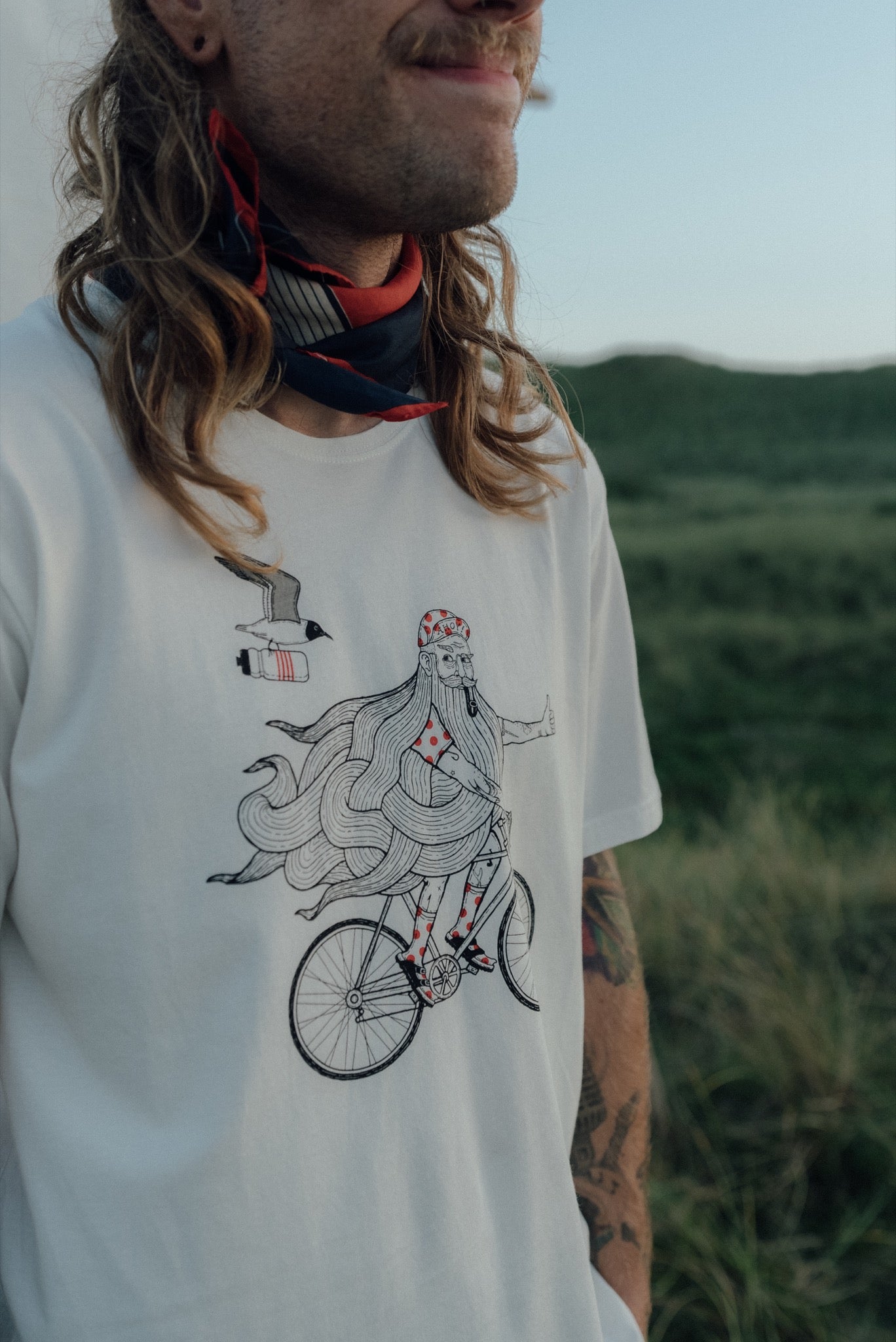 Beard on a Bike T-shirt (Starwhite)