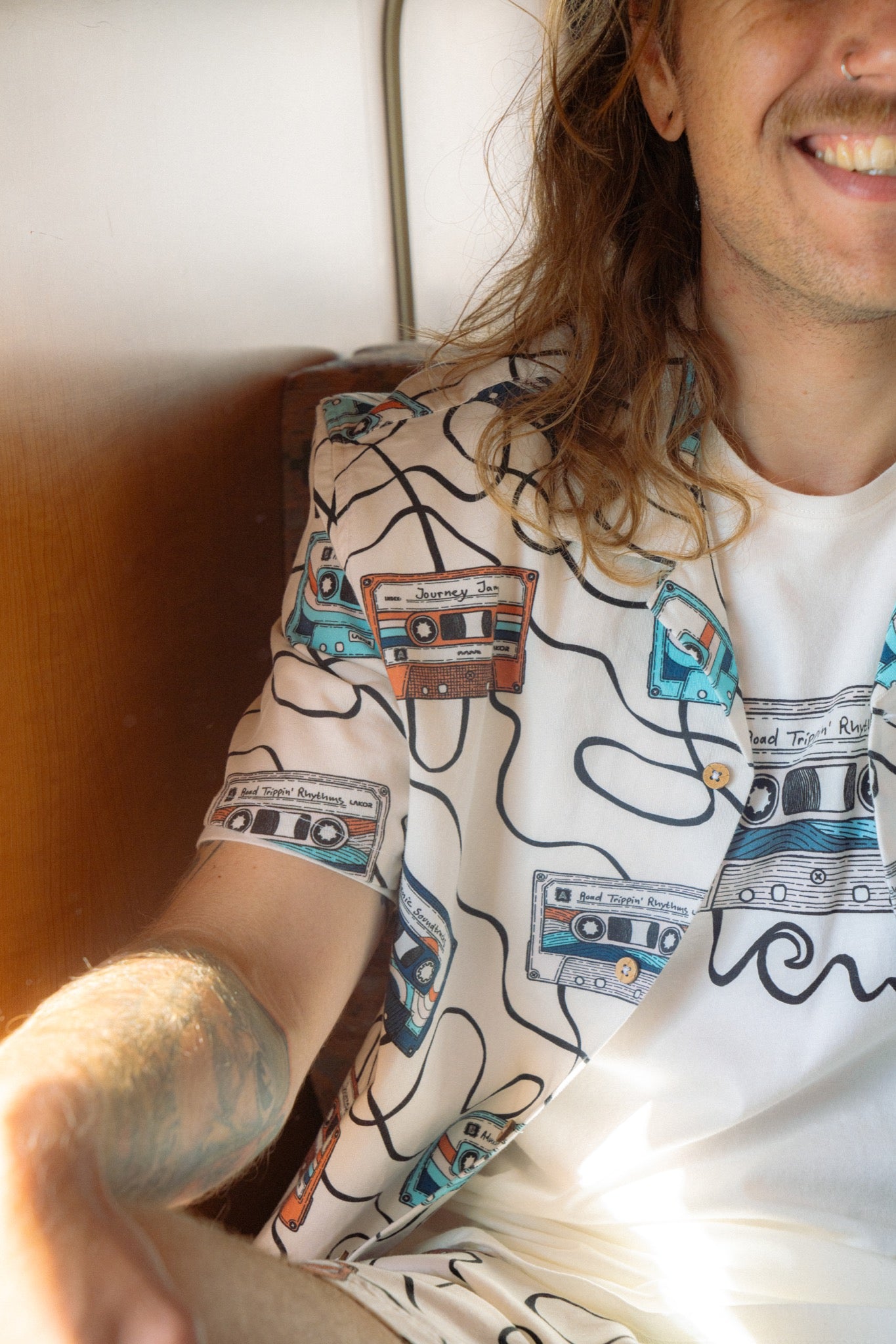 Roadtrip Mixtape Short Sleeve Shirt (Starwhite)