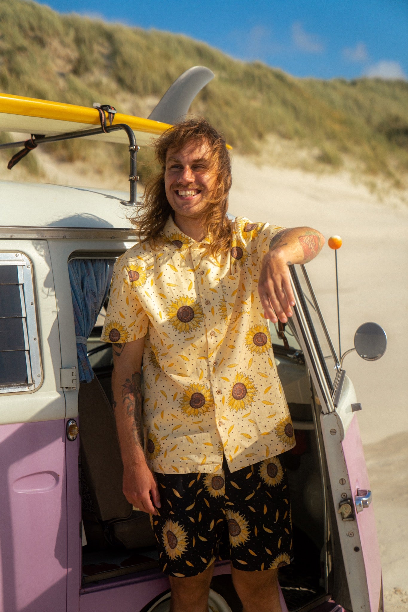 Sunflower Short Sleeve Shirt (Anise Flower)